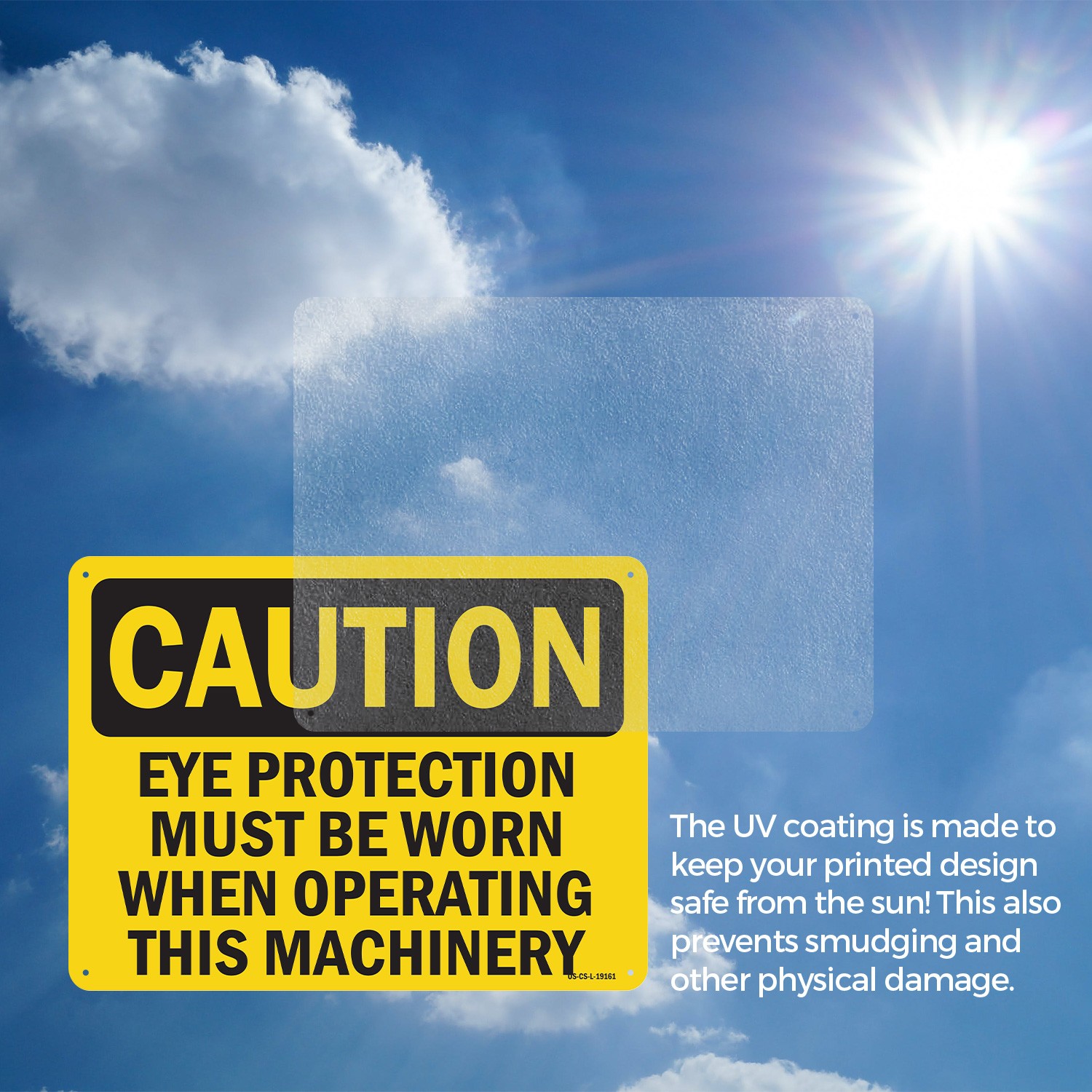 Eye Protection Must Be Worn When Operating This Machinery OSHA – 5 or 10 Pack