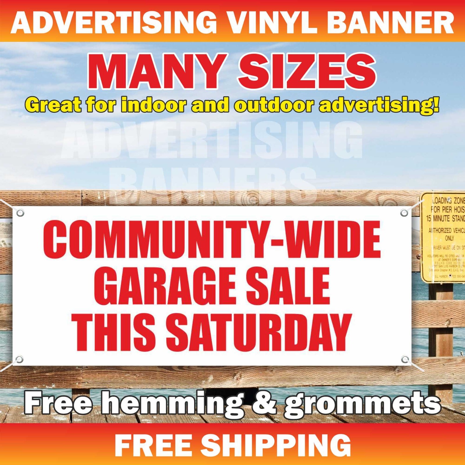 GARAGE SALE Advertising Banner Vinyl Mesh Sign Yard Sale VENTA DE GARAGE
