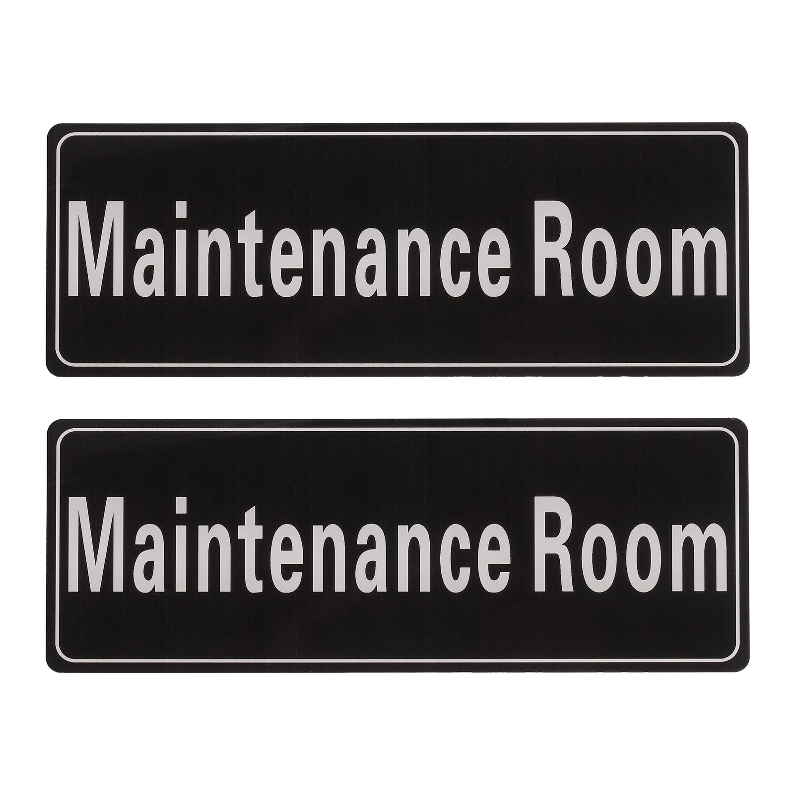 9″x3″ Maintenance Room, 2Pcs Room Door Sign Self-Adhesive, Black with White Text