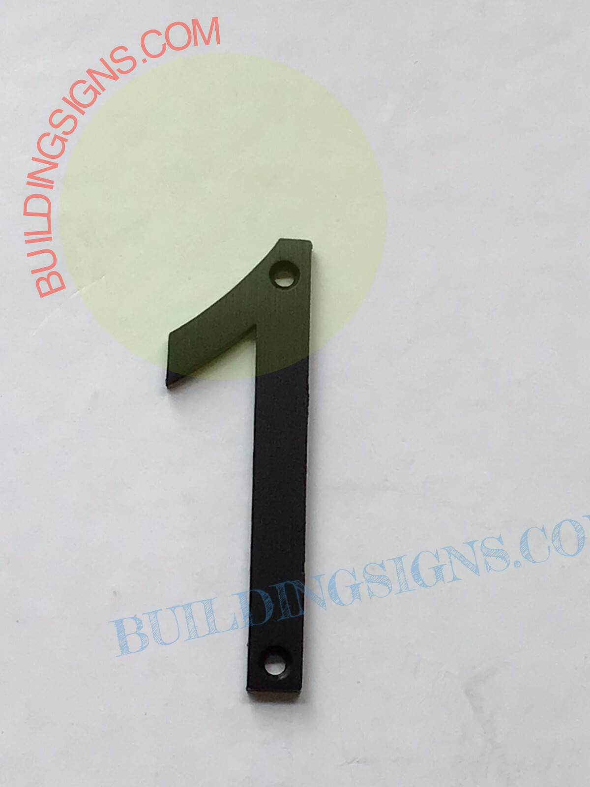 House number 1 sign (Black Aluminum, 12 inch)-Floating Mount House -REF24-1027