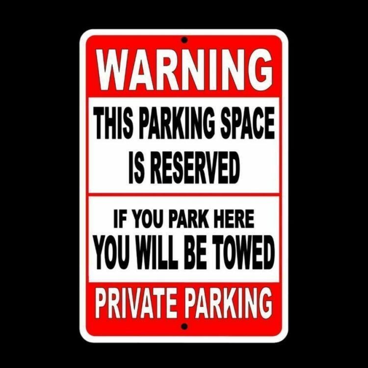 Warning This Parking Space Reserved If Park Here You Will Be Towed Sign SNP016