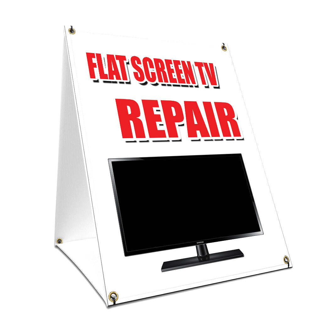 Flat Screen Tv Repair Yard Sign & Stake outdoor plastic coroplast window
