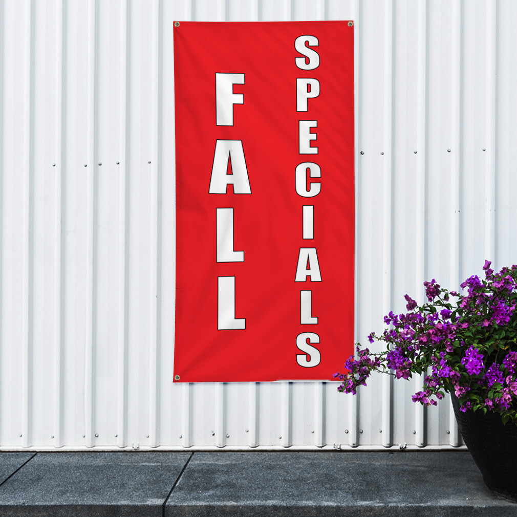 Vertical Vinyl Banner Multiple Sizes Fall Specials Red Home Remodeling Business
