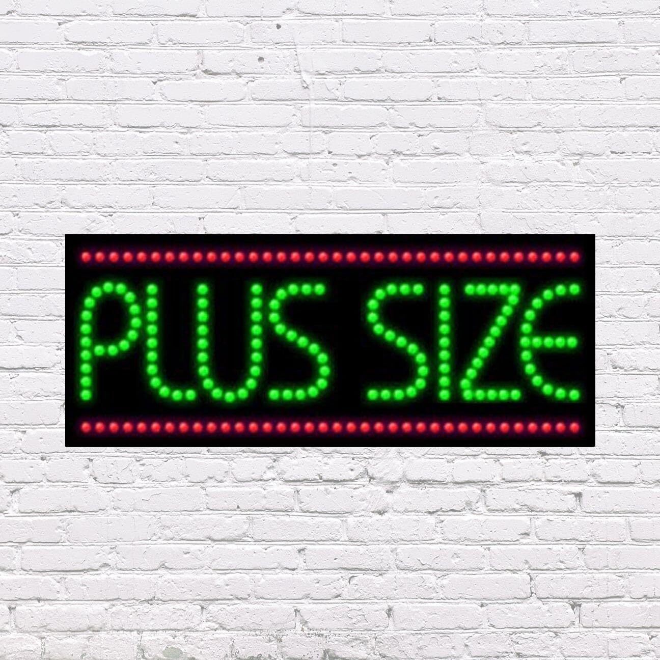 LED Plus Size Sign | Light Up Sign | 11″H x 27″W x 2″D