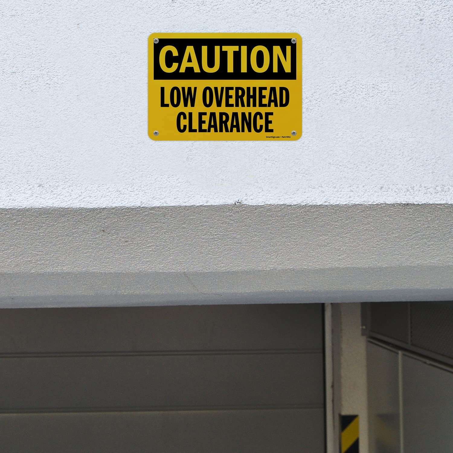 Aluminum Caution Low Overhead Clearance Black Yellow Sign 7×10 Inch