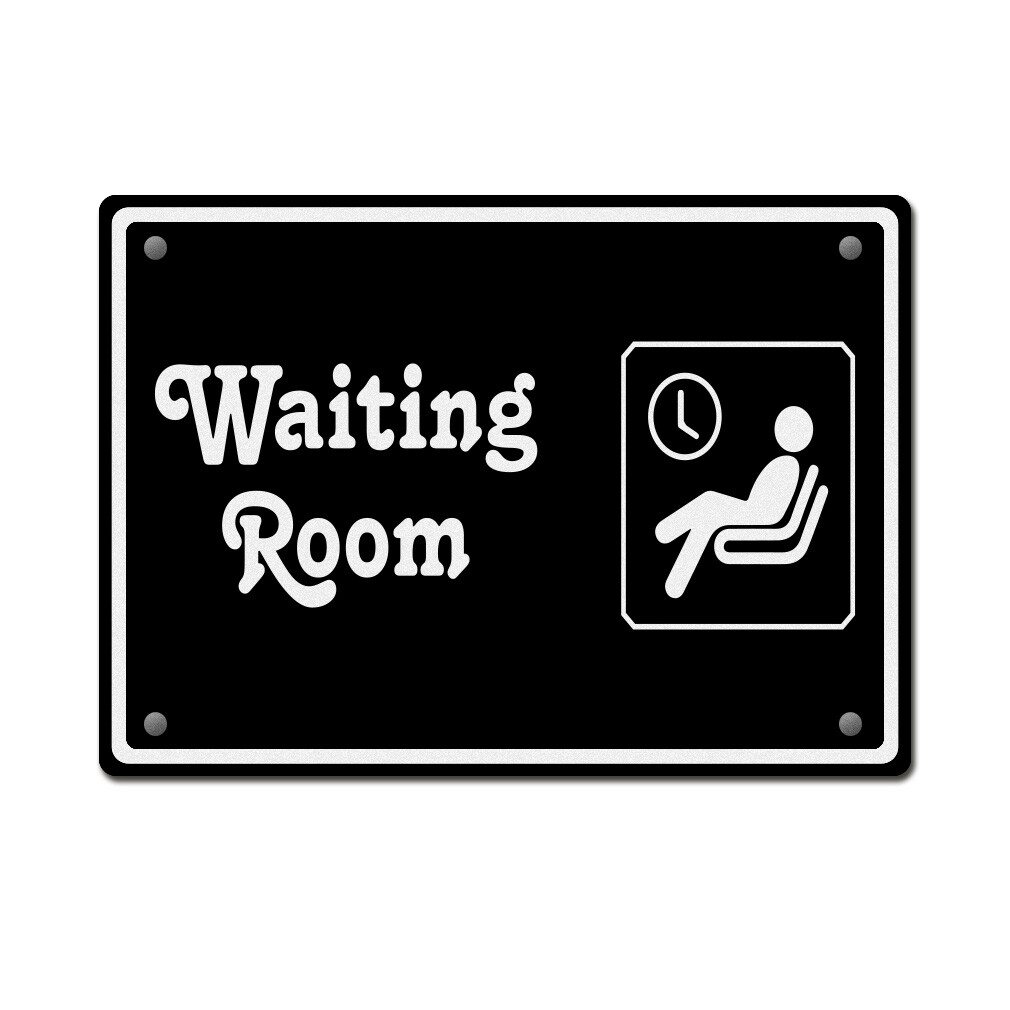 Aluminum Horizontal Metal Sign Waiting Room Business Feature Department Black