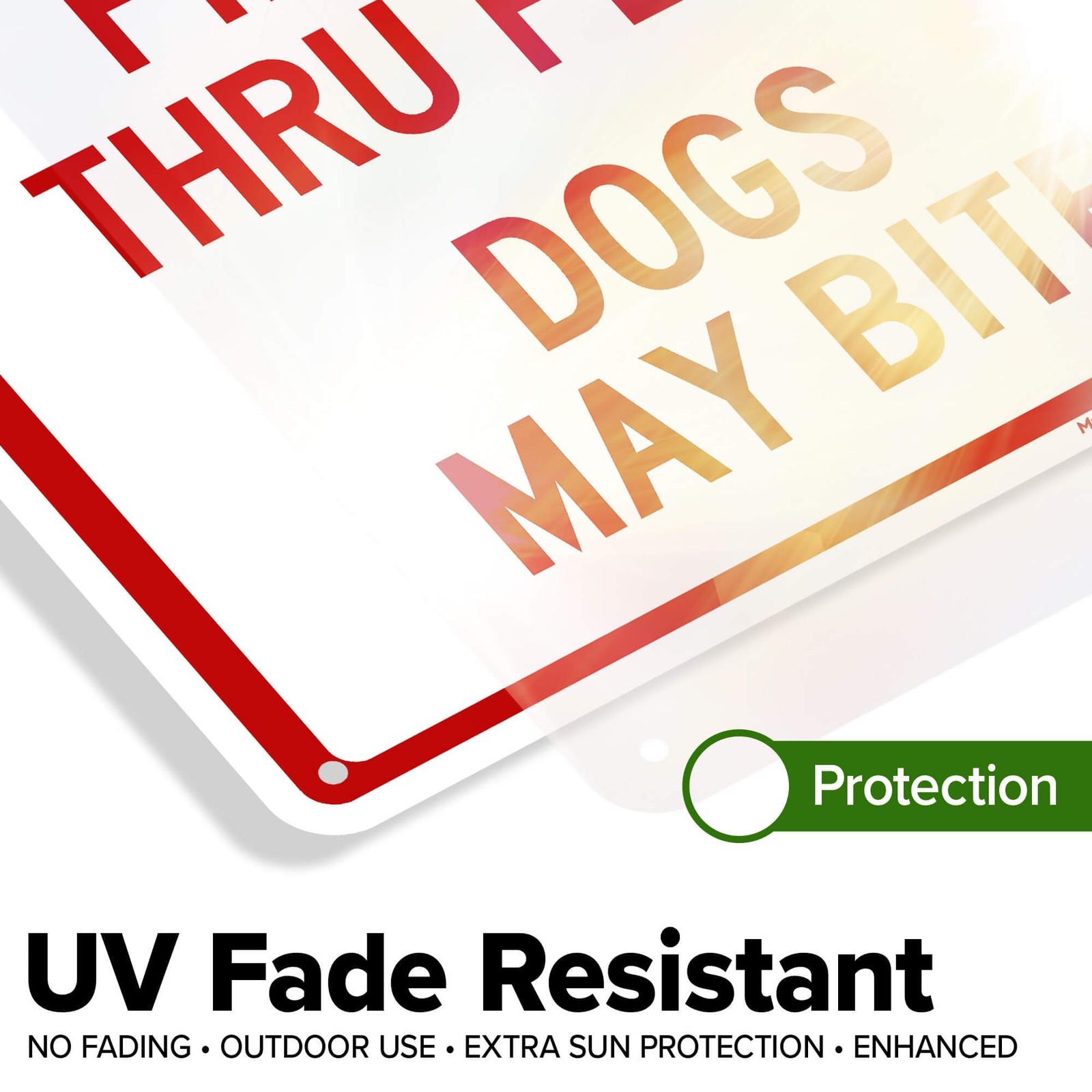Beware Dog, Do Not Put Fingers Thru Fence, Dogs May Bite Sign, 10×14 Inches