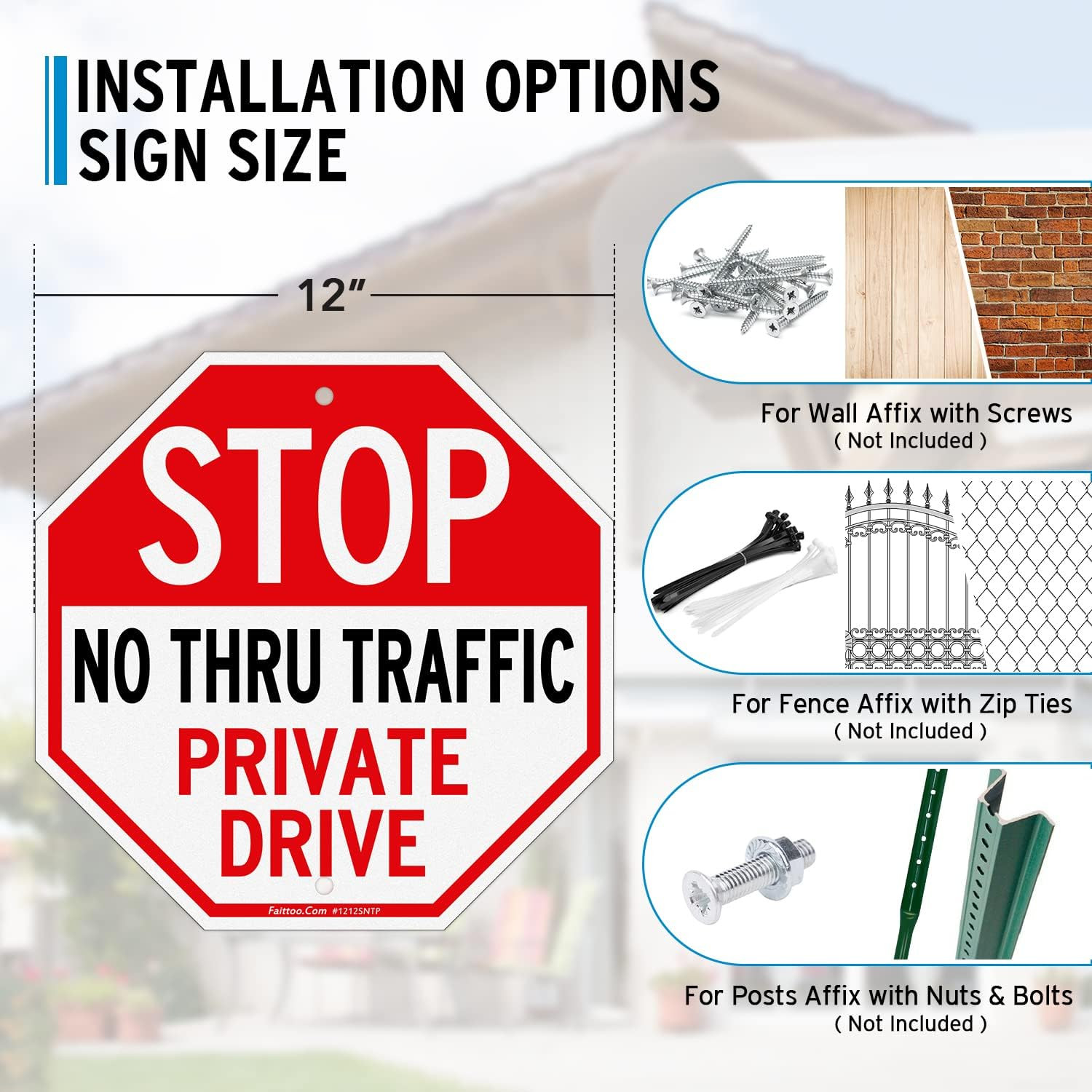 Faittoo Private Drive Sign – 12X12 Inch Reflective Aluminum Sign, Weather/Fade R