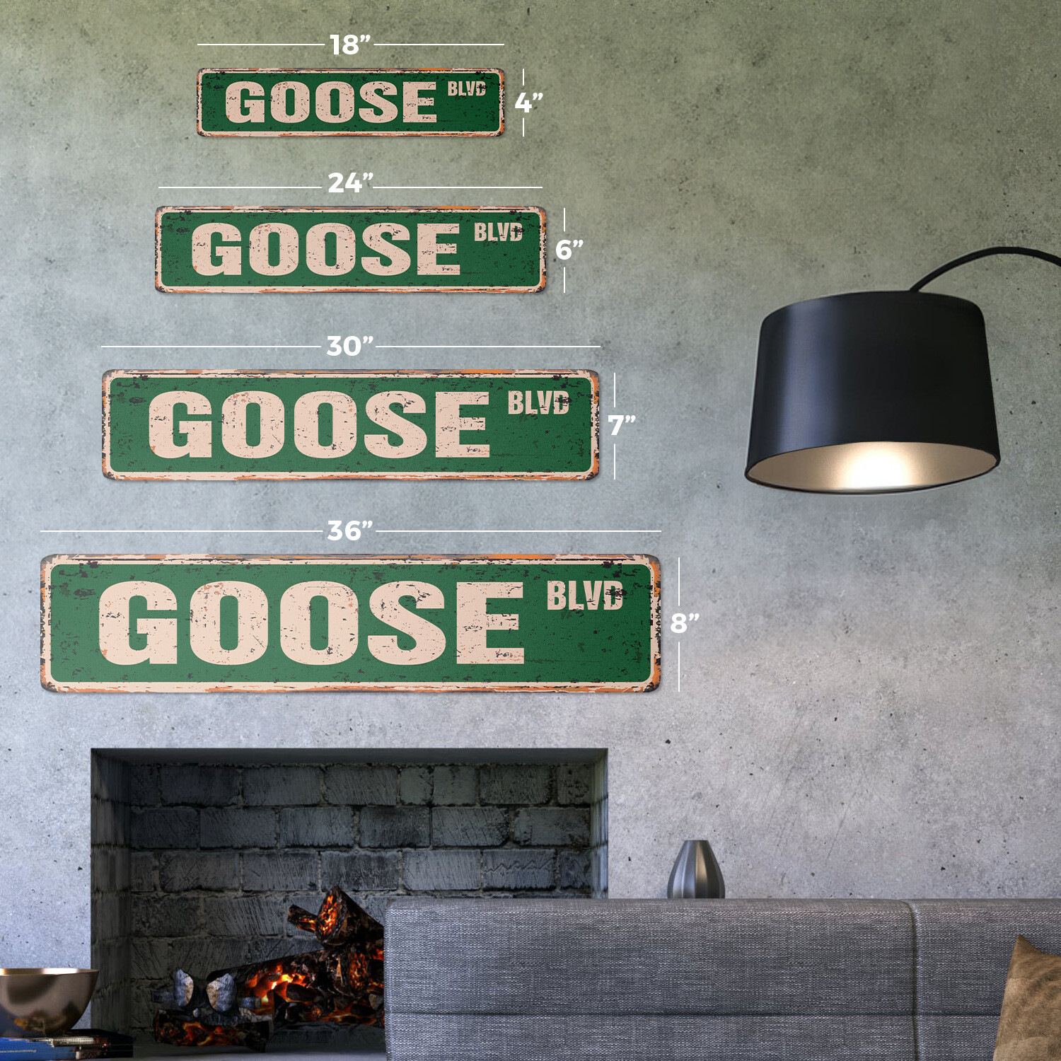 GOOSE Vintage Street Sign Metal Plastic bird animal canadian geese hunt