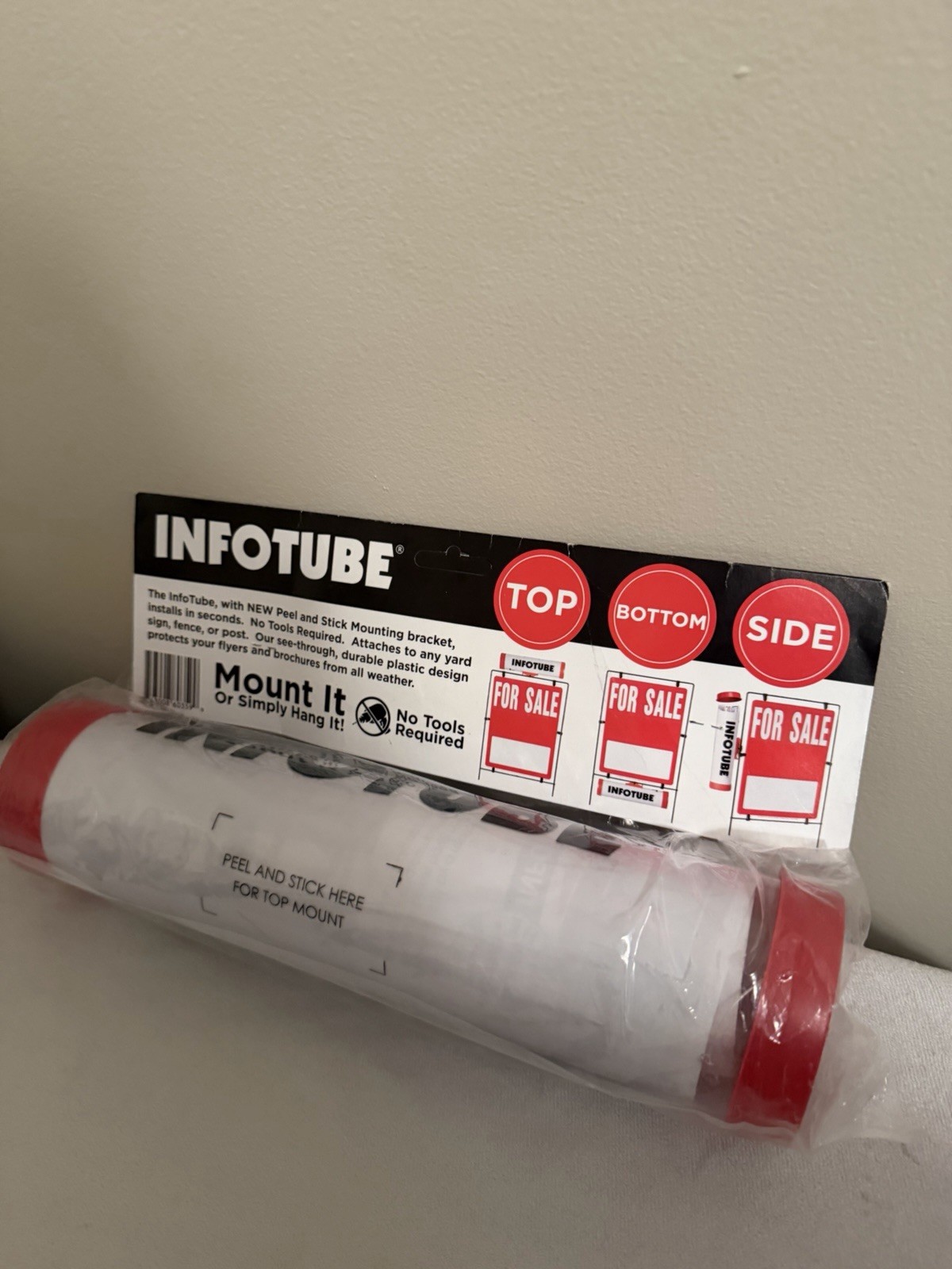 INFOTUBE Exterior Sign Holder Plastic White Red Black Weather Resistant Durable