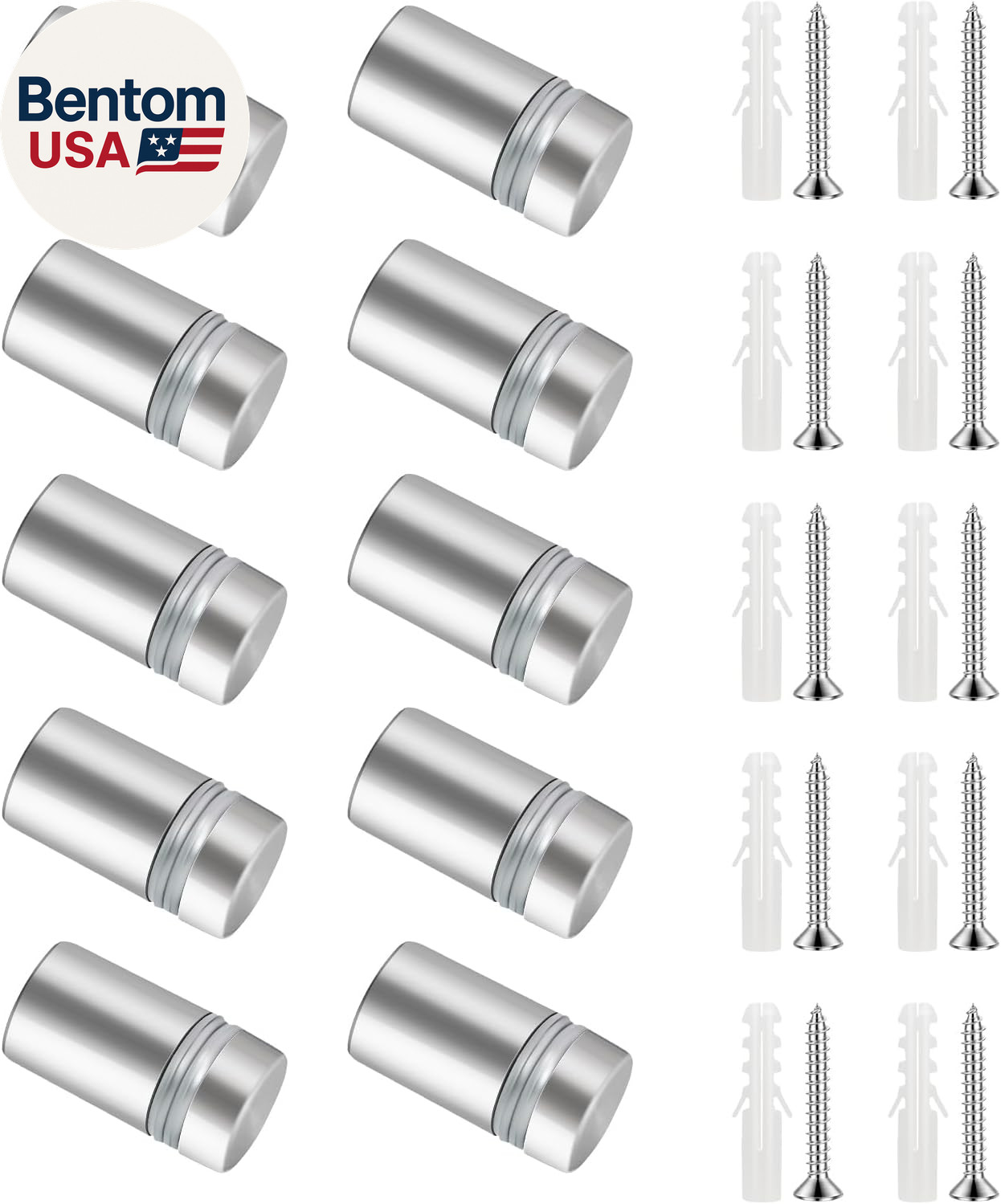 10 Pcs Sign Standoff Screws,Stainless Steel Wall Mount Glass Standoff Advertisin