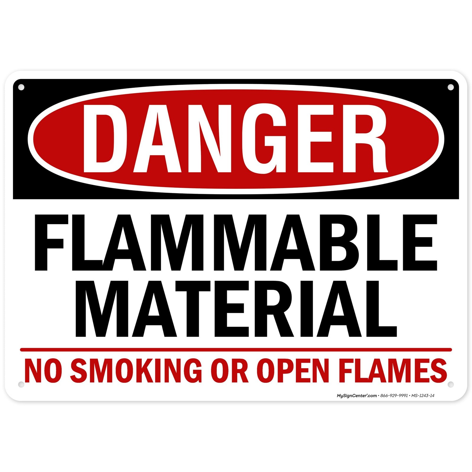 Danger Flammable Material No Smoking Or Open Flames Sign, 10×14 Inches, Rust …