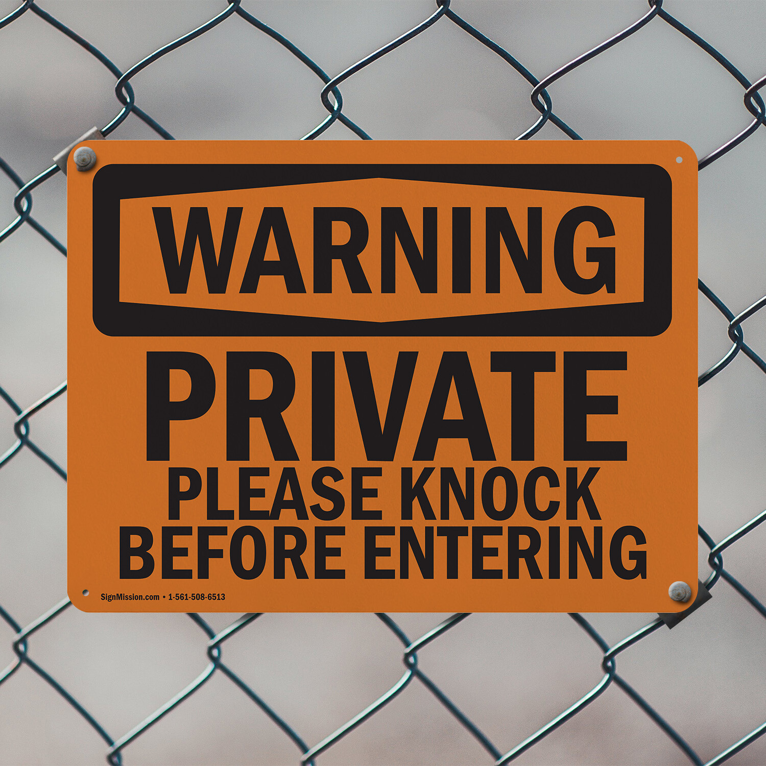 (2 Pack) Private Please Knock Before Entering OSHA Warning Sign Decal Metal