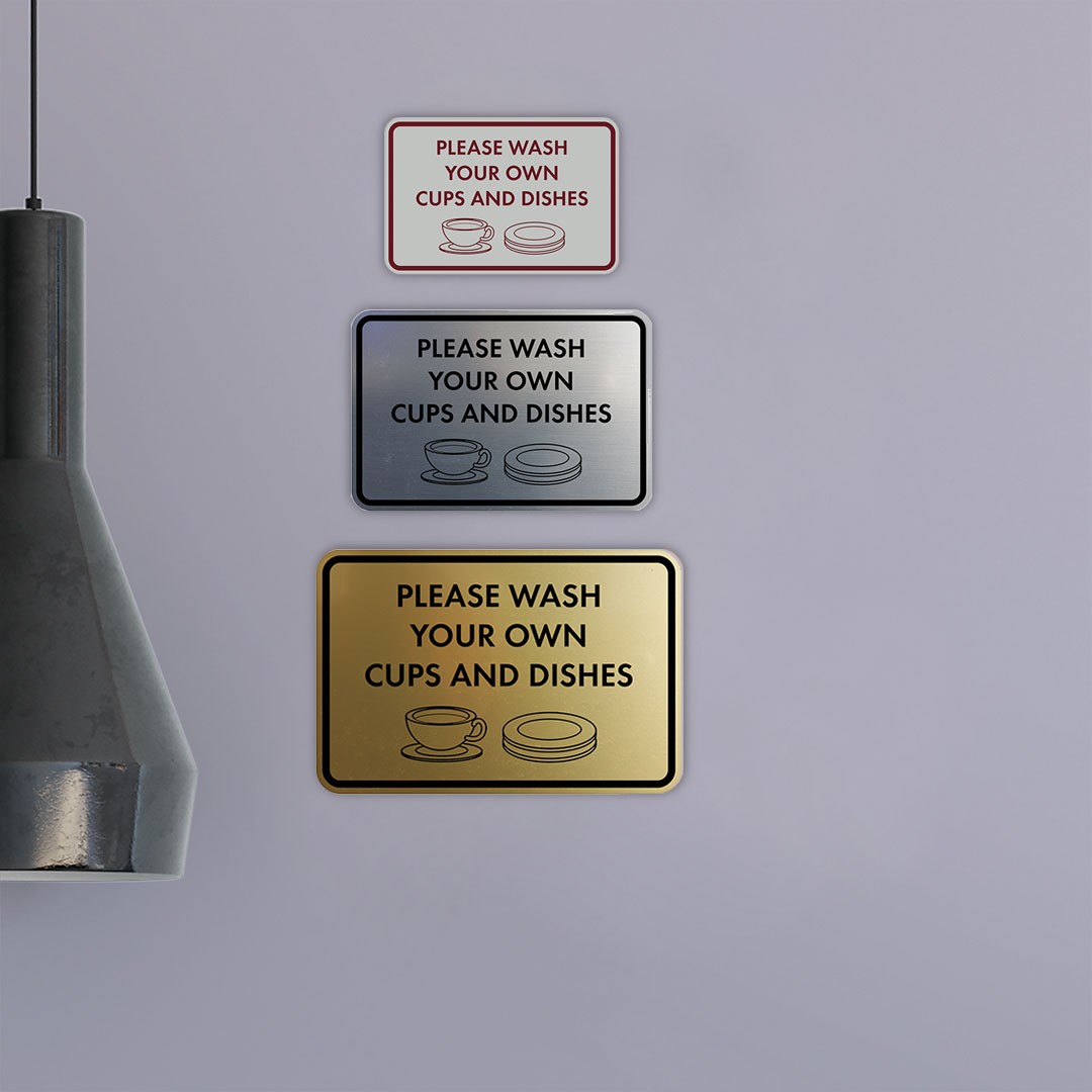 Classic Framed Please Wash Your Own Cups and Dishes Wall Sign (Multipacks)