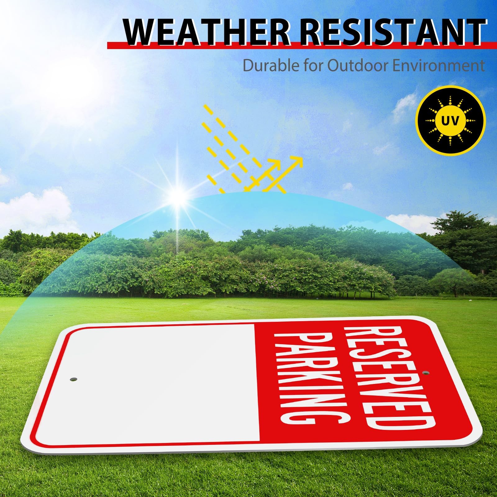Blank Reserved Parking Sign, Write-On Sign, 18” x 12” Rust Free Heavy Duty Al…