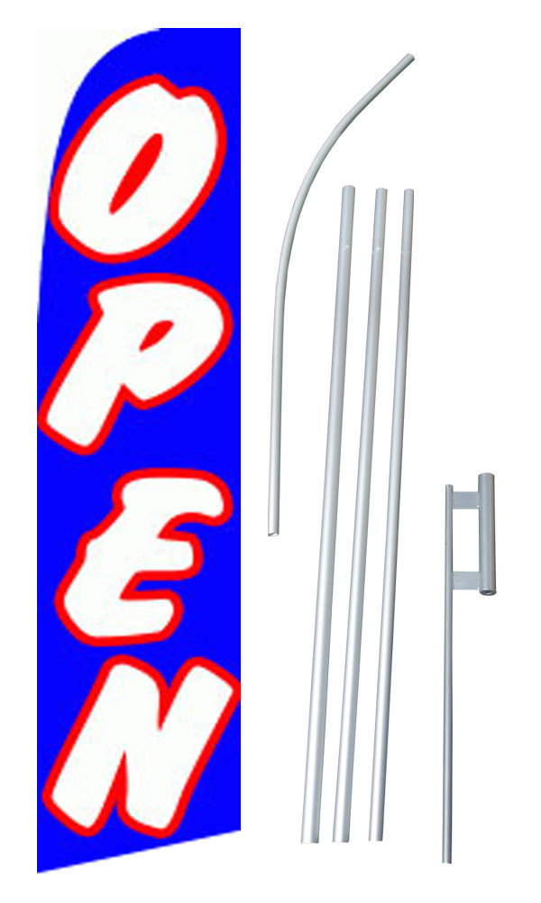 Open Blue Extra Wide Swooper Flag Bundle