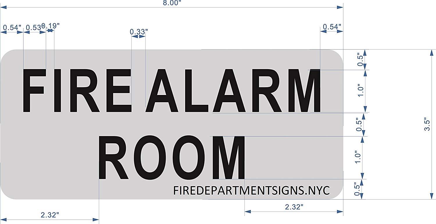 FIRE ALARM ROOM SIGN (BRUSH ALUMINIUM, 3.5X8 )- The Mont ..-REF24-1027