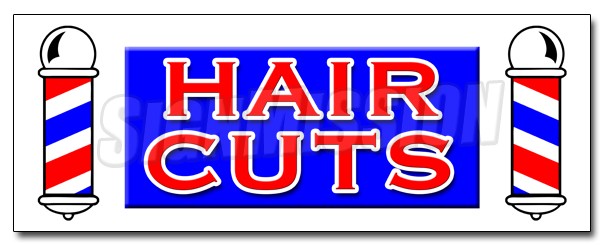 HAIR CUTS DECAL sticker men women girls boys stylist dresser walk ins