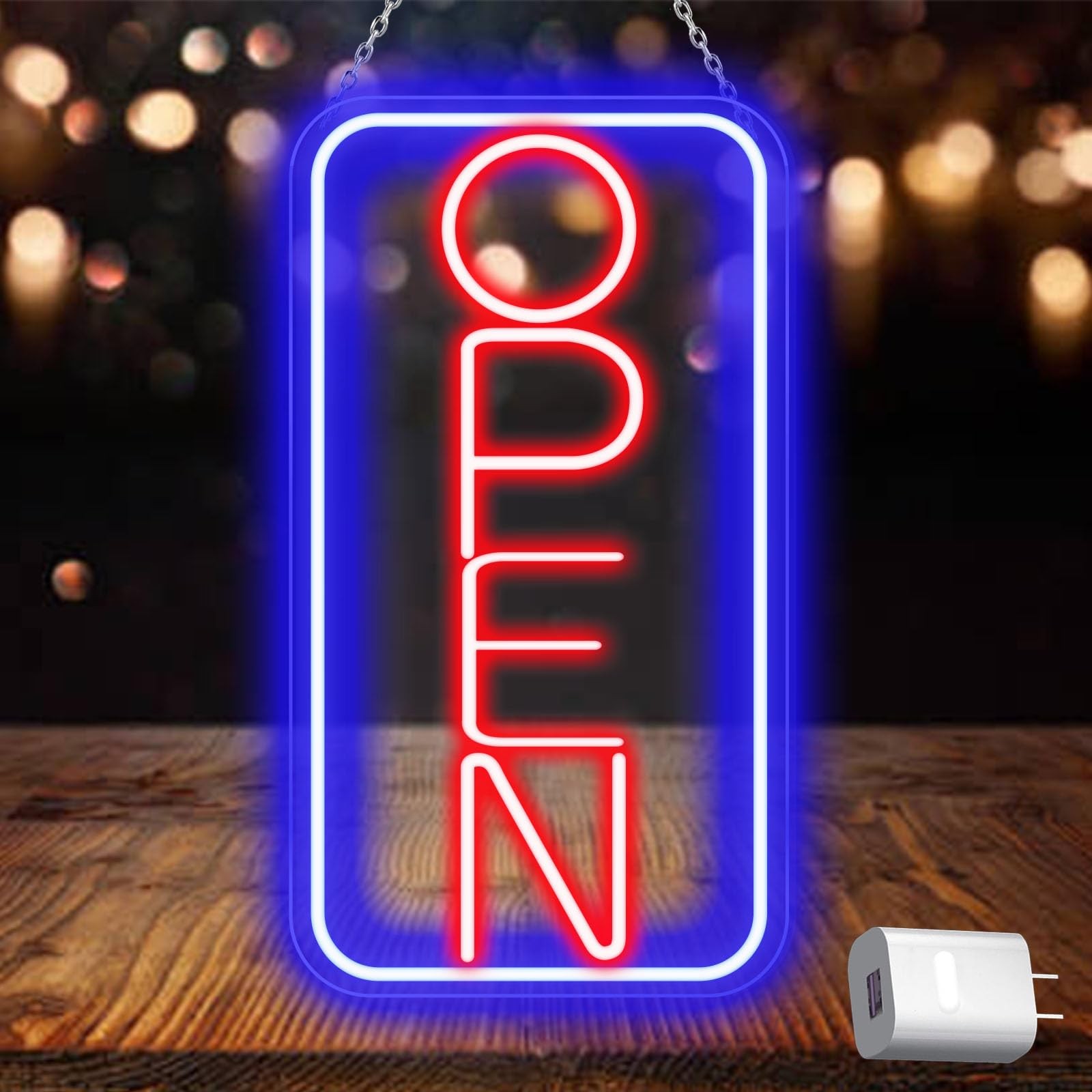 Led Neon Open Sign 16.5″X 9″ Adjustable Bright Open Signs, Powered by USB wit…