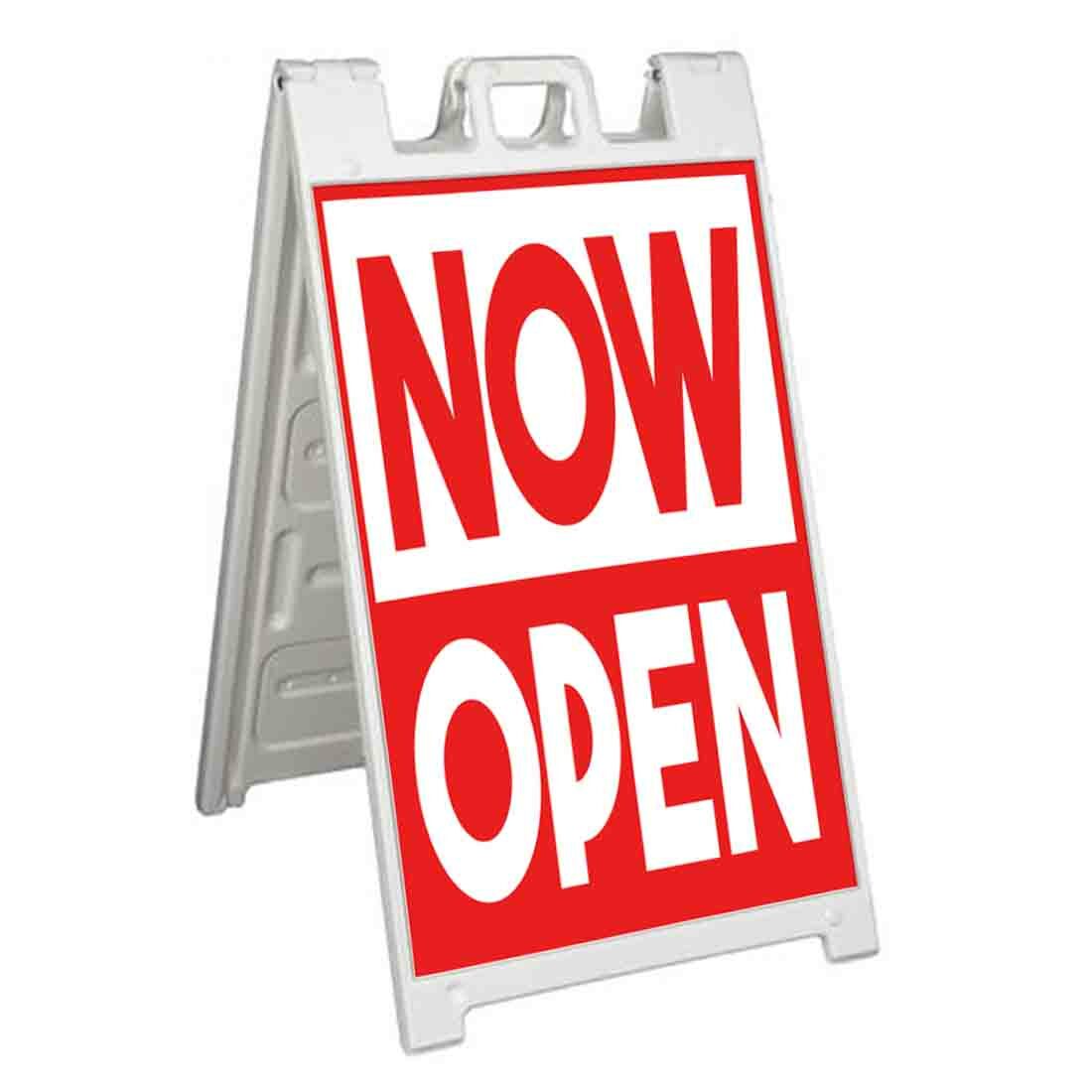 NOW OPEN Signicade 24×36 Aframe Sidewalk Sign Banner Decal NOW SERVING