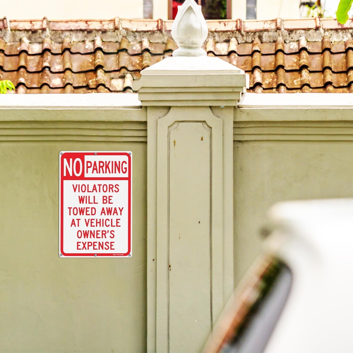 Sturdy 2 Pack No Parking Warning Signs – 10×14 Aluminum, Reflective & Easy Mount