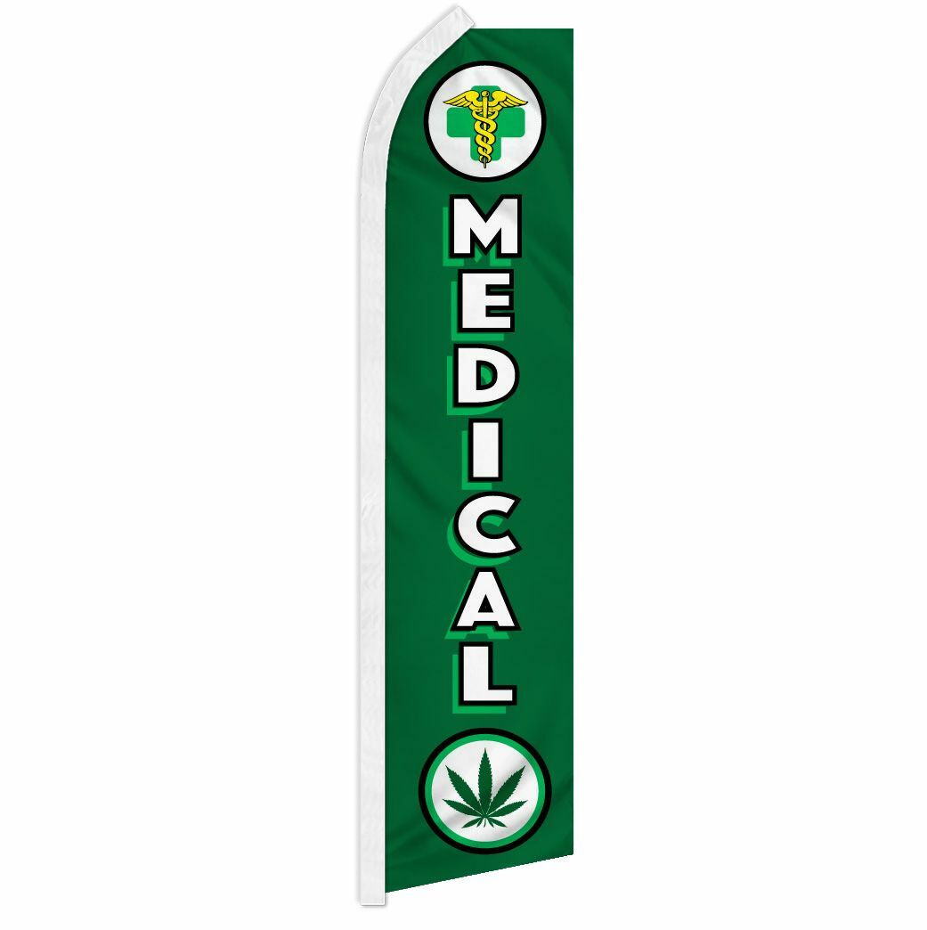 “MEDICAL MJ” advertising super flag swooper banner business sign cbd dispensary