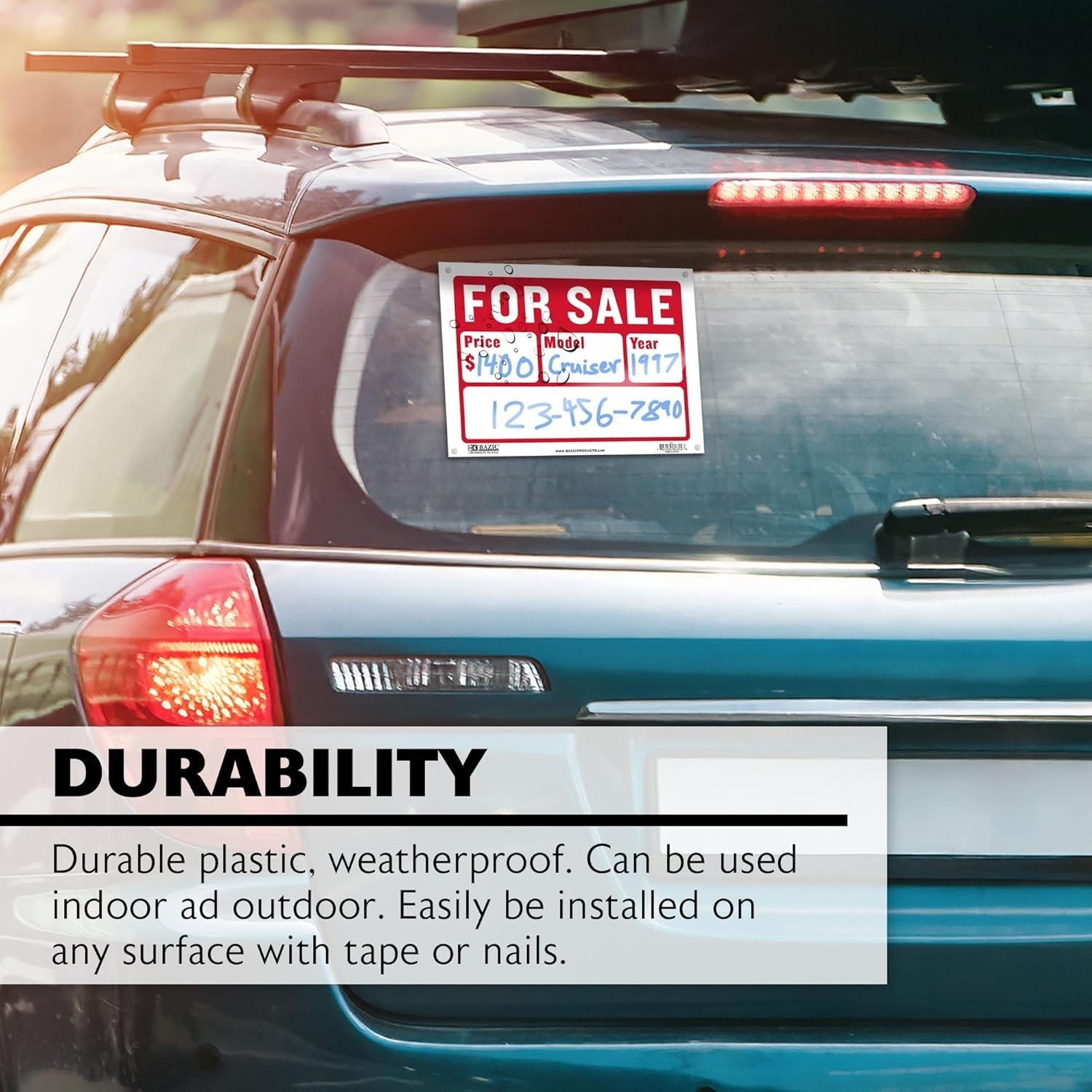 For Sale Sign 12×9 Inch Indoor Outdoor Vinyl 4-Pack High Visibility
