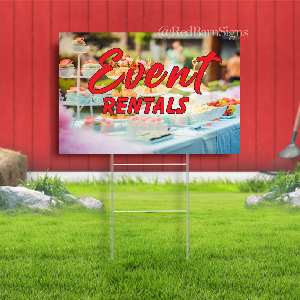 Event Rentals Sidewalk Yard Sign with Metal Stakes