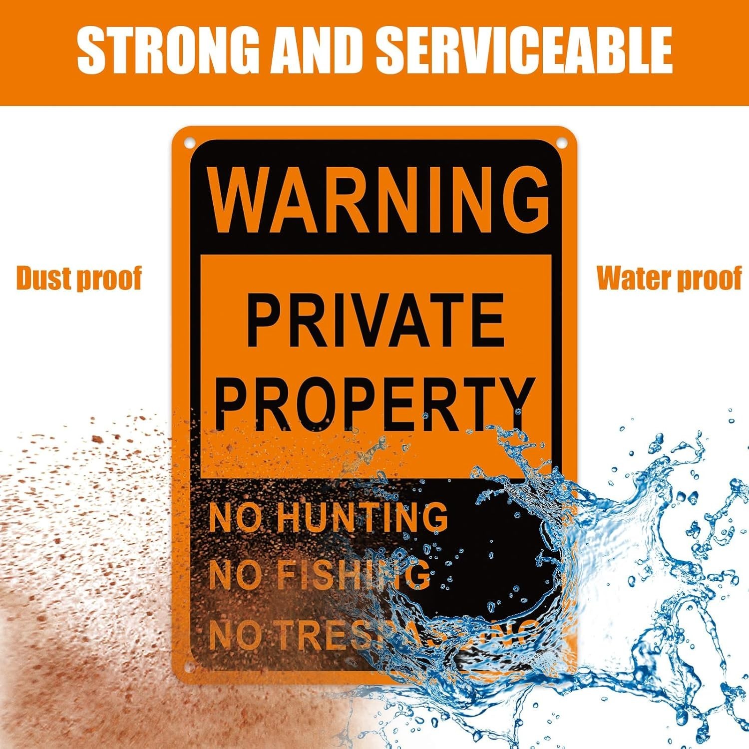 8 Pcs Posted No Trespassing Signs Private Property Weatherproof No Hunting Sign
