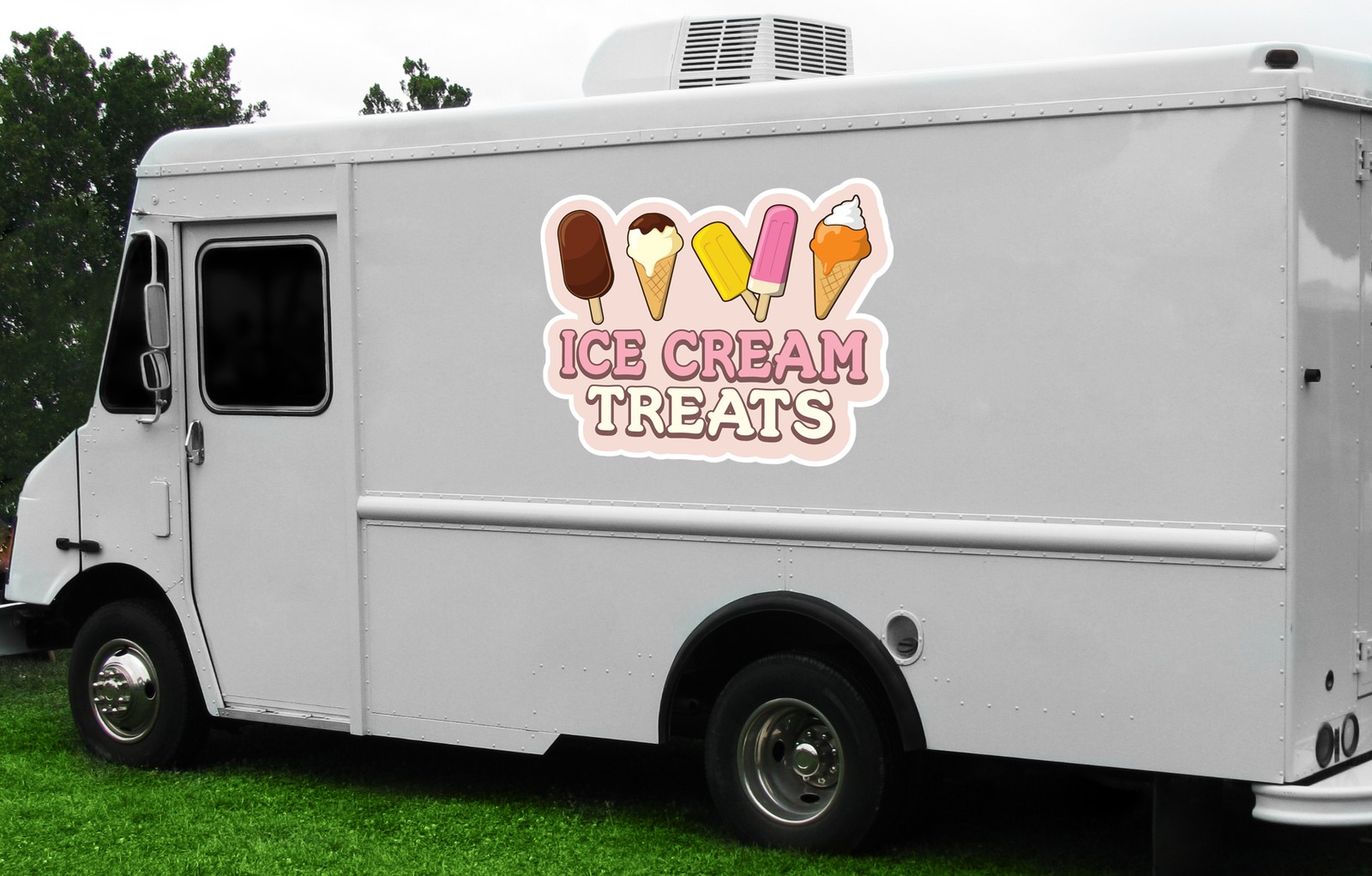 ICE CREAM TREATS Concession Decal sign cart trailer stand sticker equipment