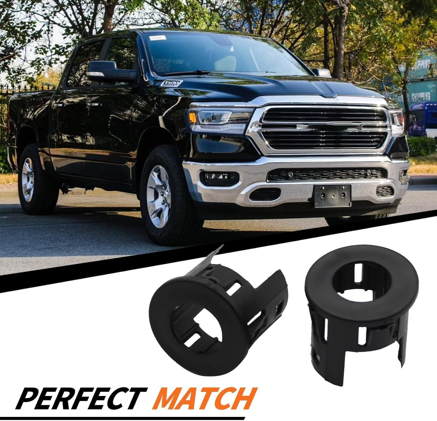 4X Parking Assist Sensor Mount Bracket Bezels Compatible with 2014-2018 R-Am