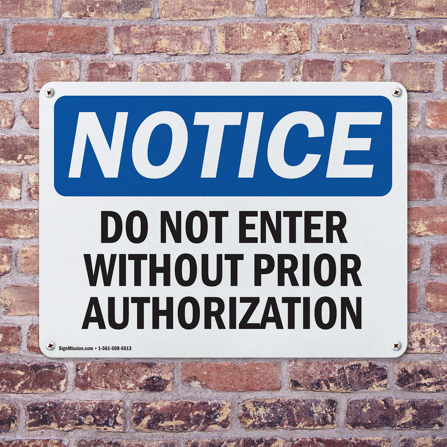 (2 Pack) Do Not Enter Without Prior Authorization OSHA Notice Sign Decal Metal