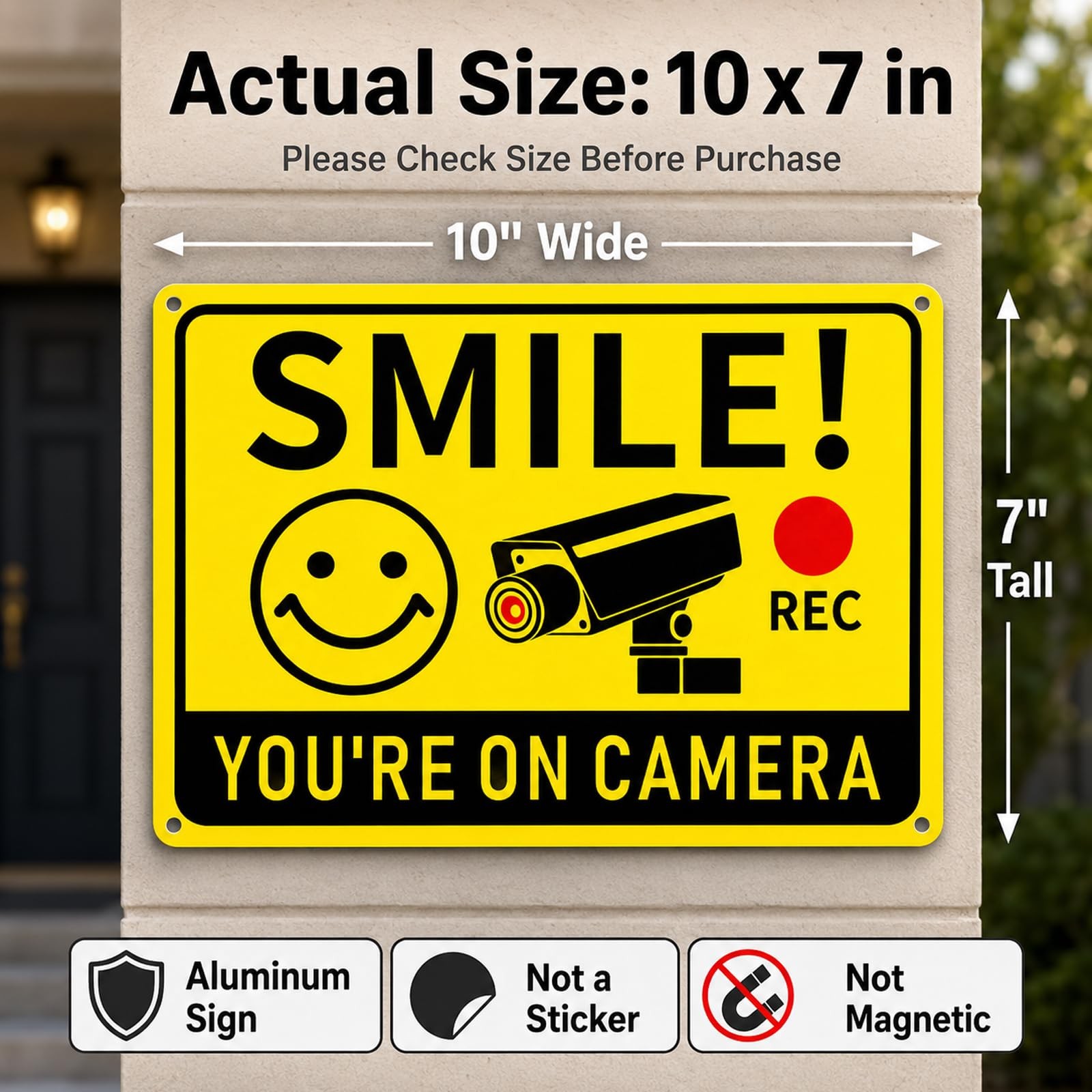 Security Camera Sign 2 Pack Warning Video Surveillance Outdoor Aluminum Weatherp