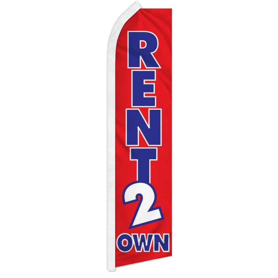 Rent 2 Own Swooper Advertising Real Estate Banner Flag for Rent Home Real Estate