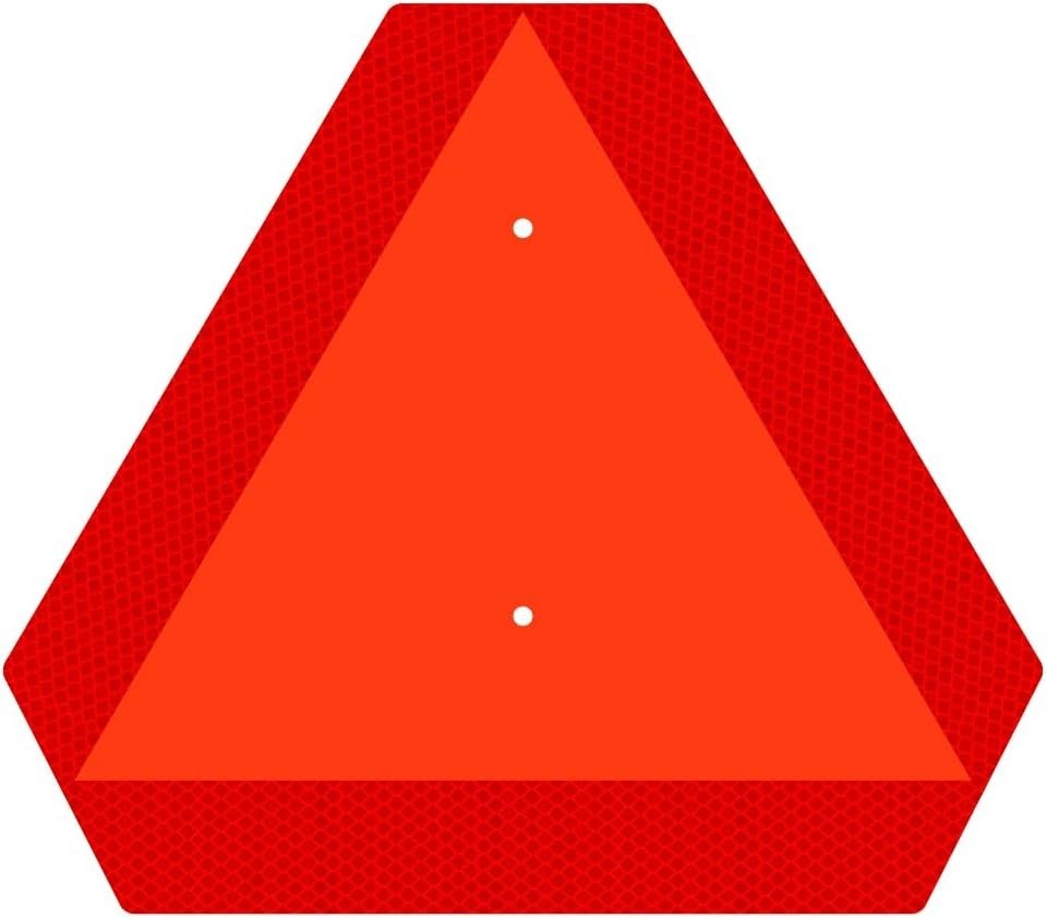Slow Moving Vehicle Sign 14×16 Aluminum Reflective Triangle Golf Cart UTV Safety