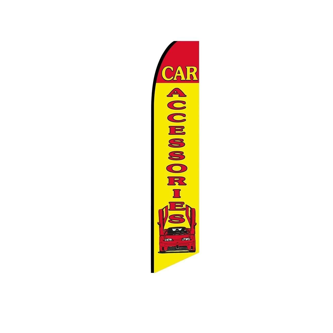 Car Accessories YellowRed Swooper Flutter Feather Flag | 3ft W x 11.5ft Tall