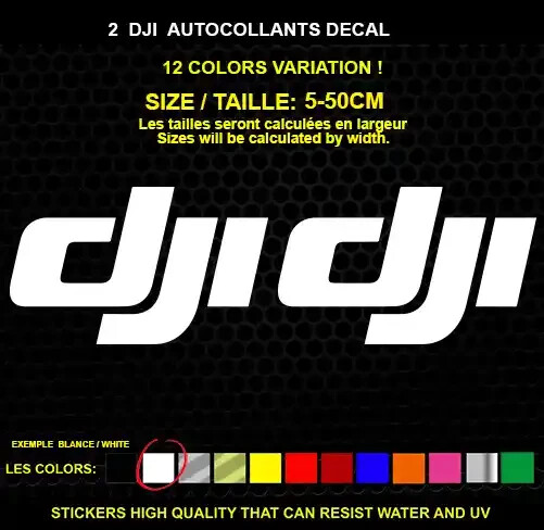 2 DJI Sticker Genuine Decal Sticker WATERPROOF STICKERS