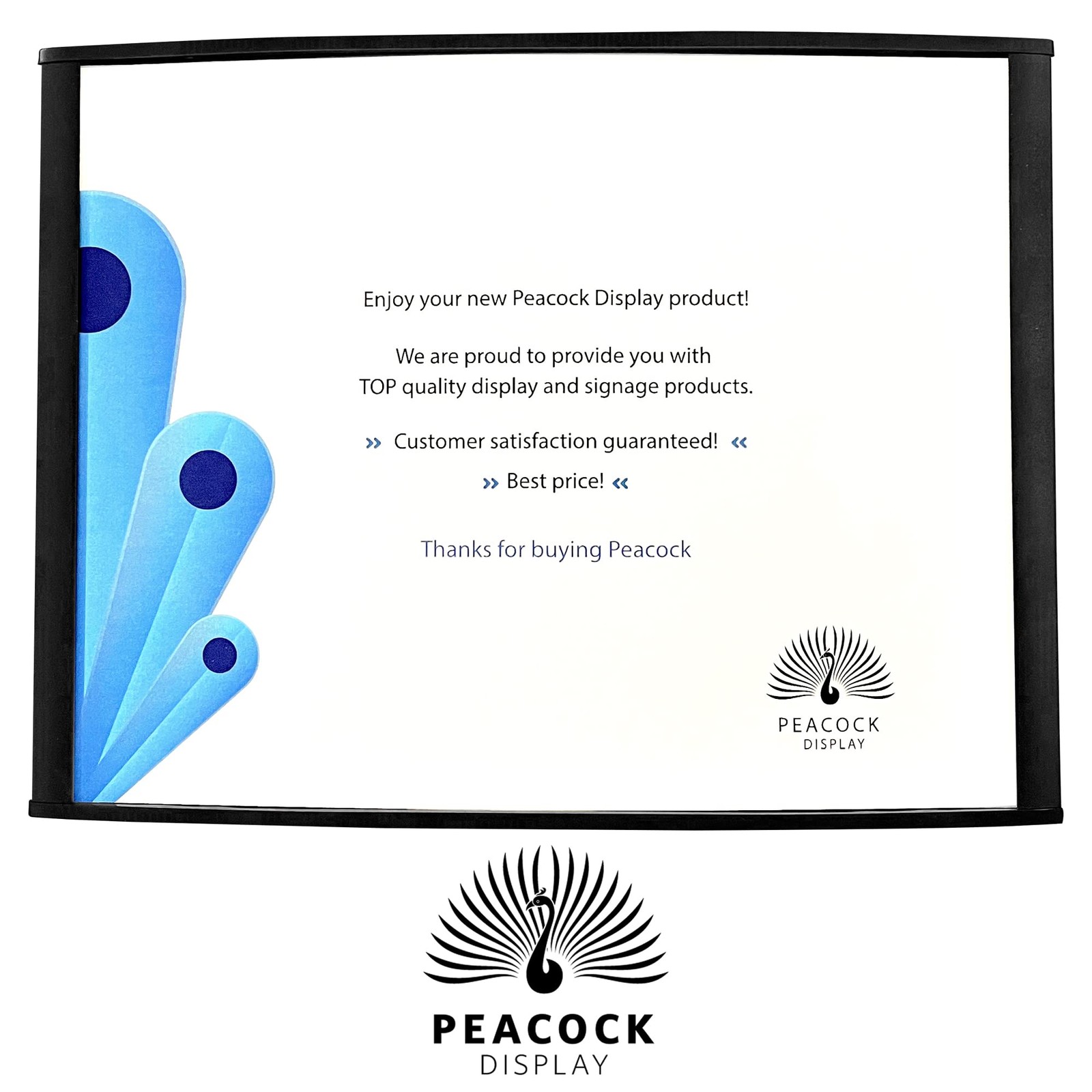 Peacock display Curved Office 11 x 8.5 inches, N-11×8.5″ 5 signs black