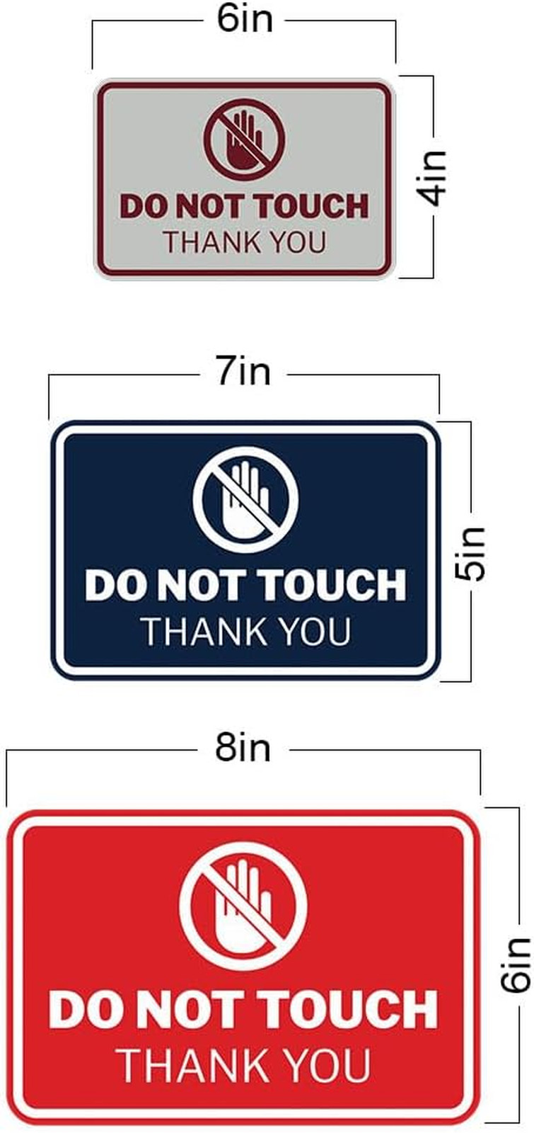 Classic Framed Do Not Touch Thank You Sign (Black/Gold) – Small (5 Pack)