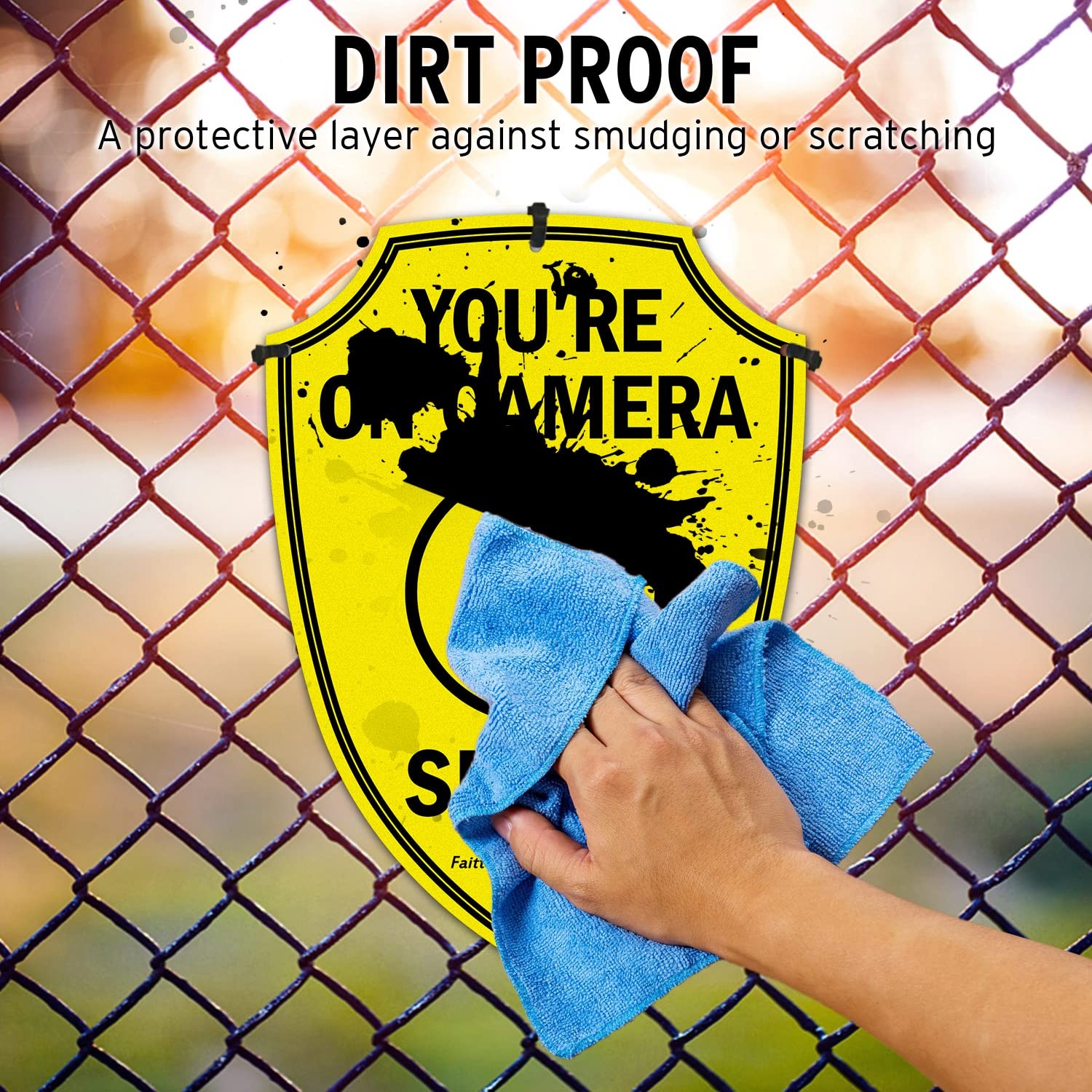 2 PACK CCTV WARNING SIGN “SMILE YOU’RE ON CAMERA” REFLECTIVE ALUMINUM SECURITY