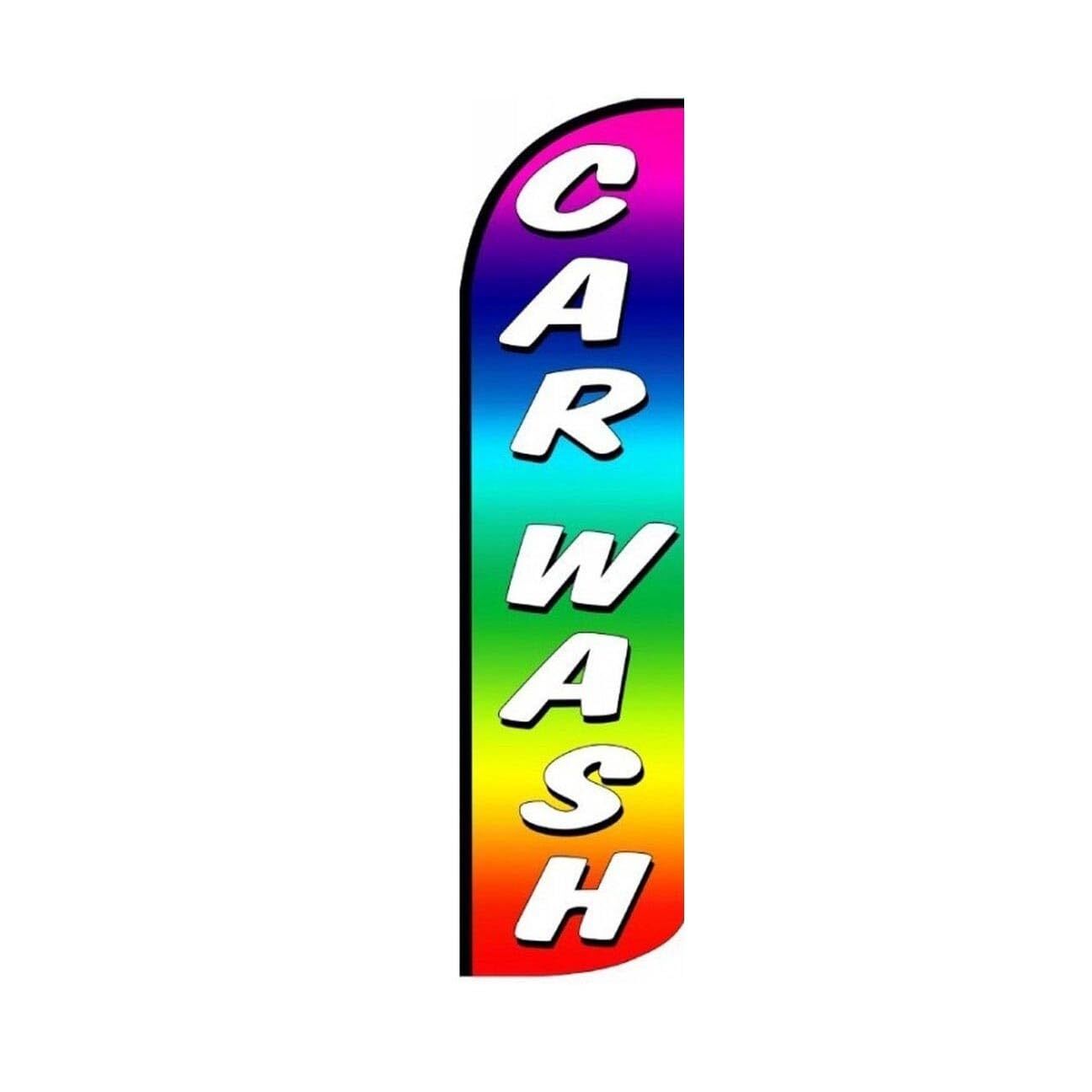 Car Wash Swooper Flutter Feather Flag | 3ft W x 11.5ft Tall