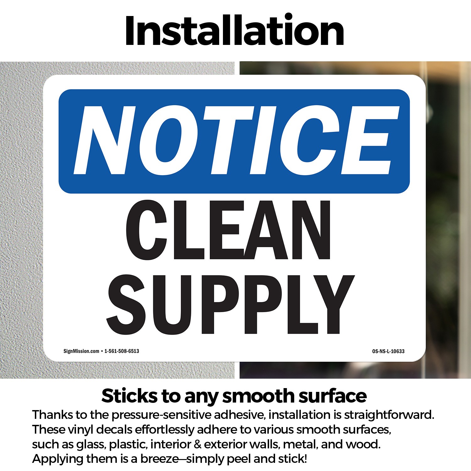 Clean Supply OSHA Notice Sign Metal, Plastic, Or Decal – 5 or 10 Pack