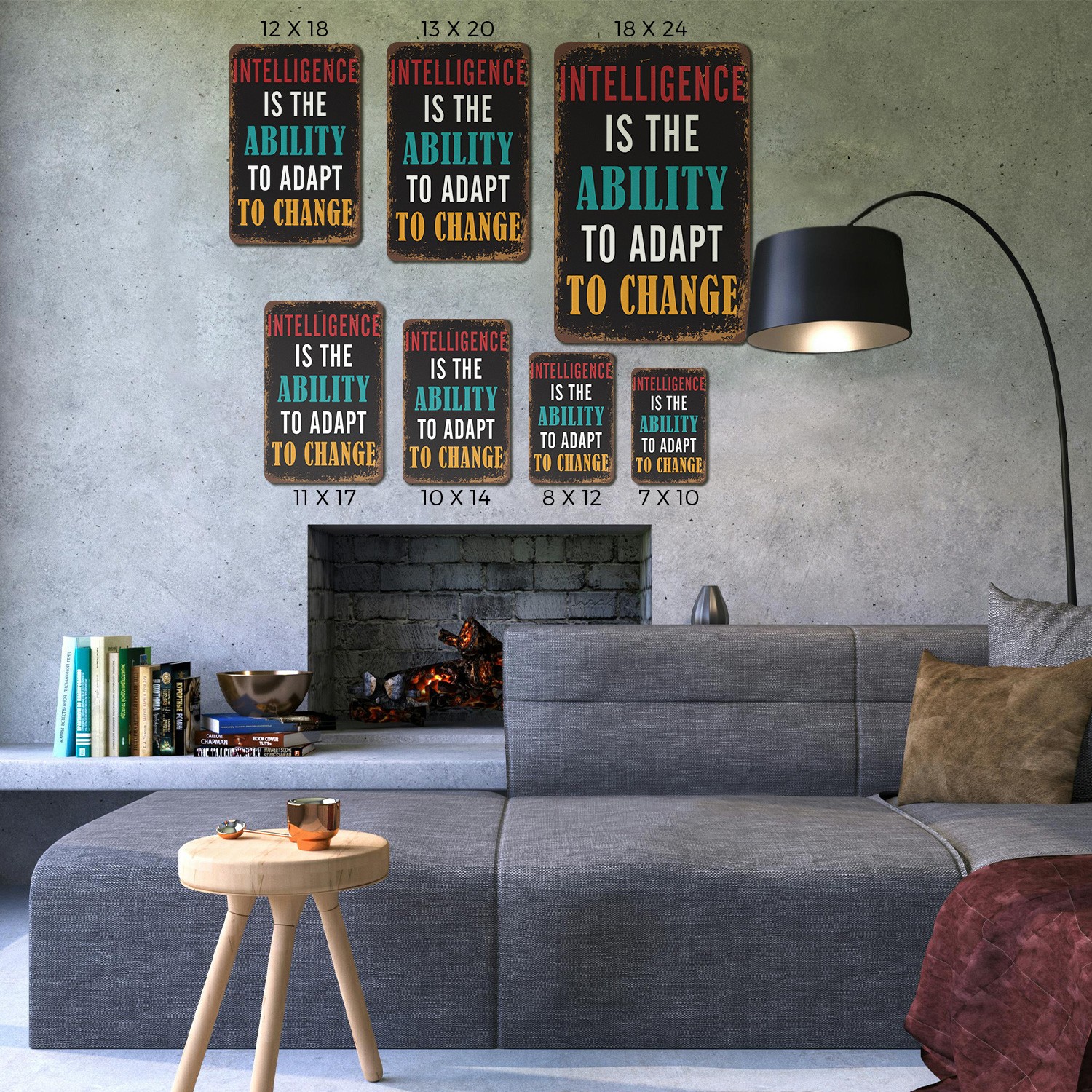 Intelligence Is The Ability To Adapt To Change Vintage Style Sign Learn Pivot