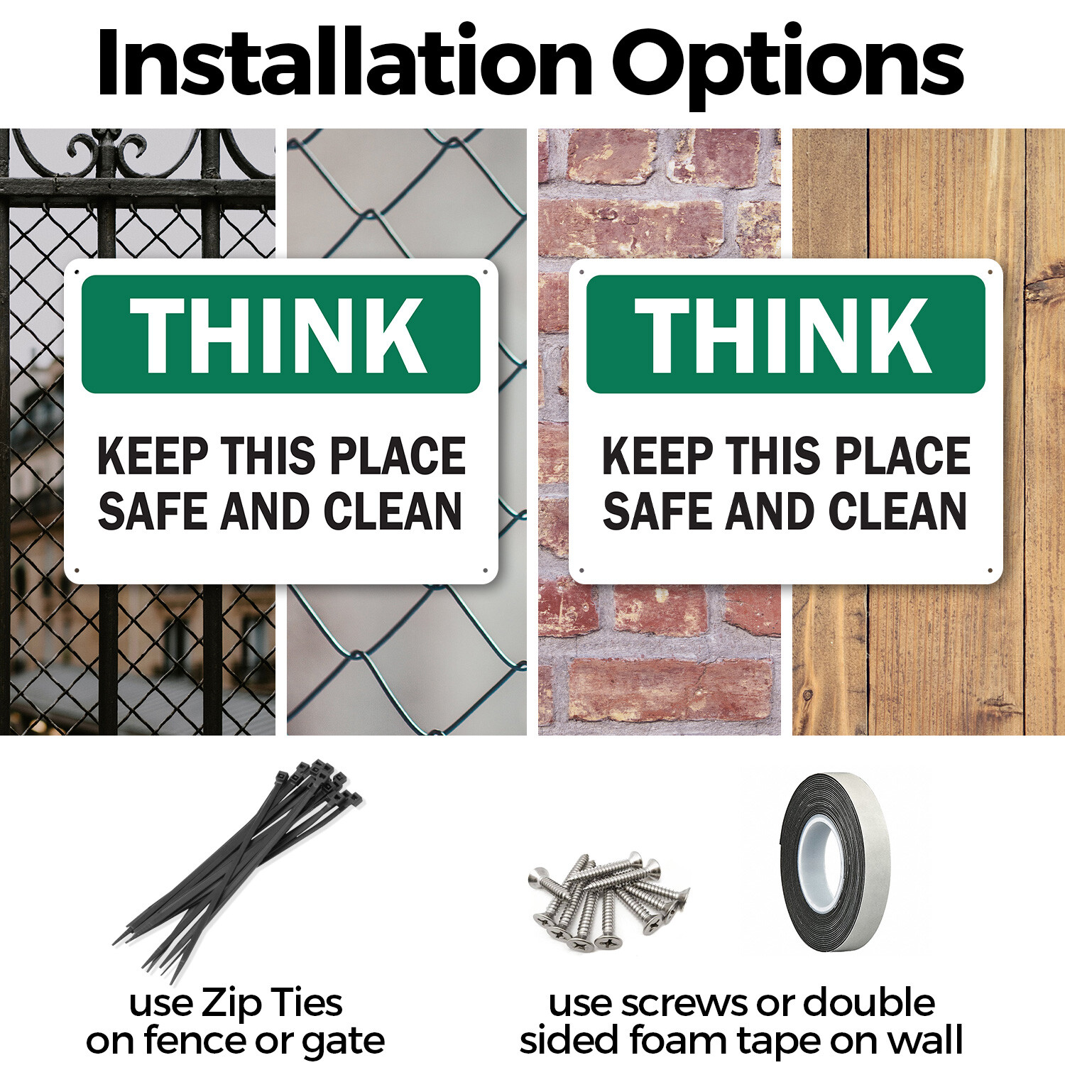 (2 Pack) OSHA Think Decal – Keep This Place Safe and Clean OSHA Think Sign Decal