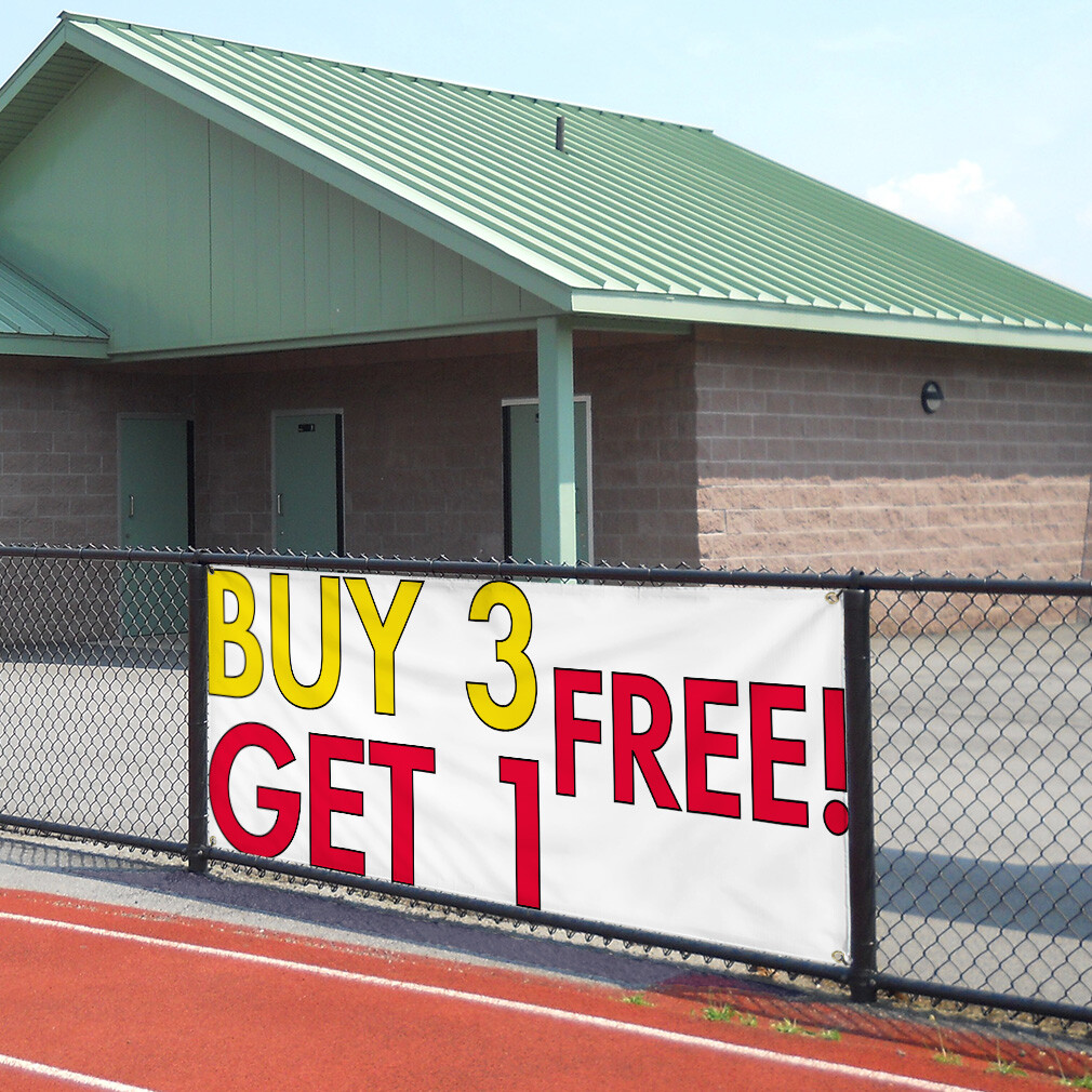 Vinyl Banner Multiple Sizes Buy 3 Free! Get 1 Advertising Printing Business
