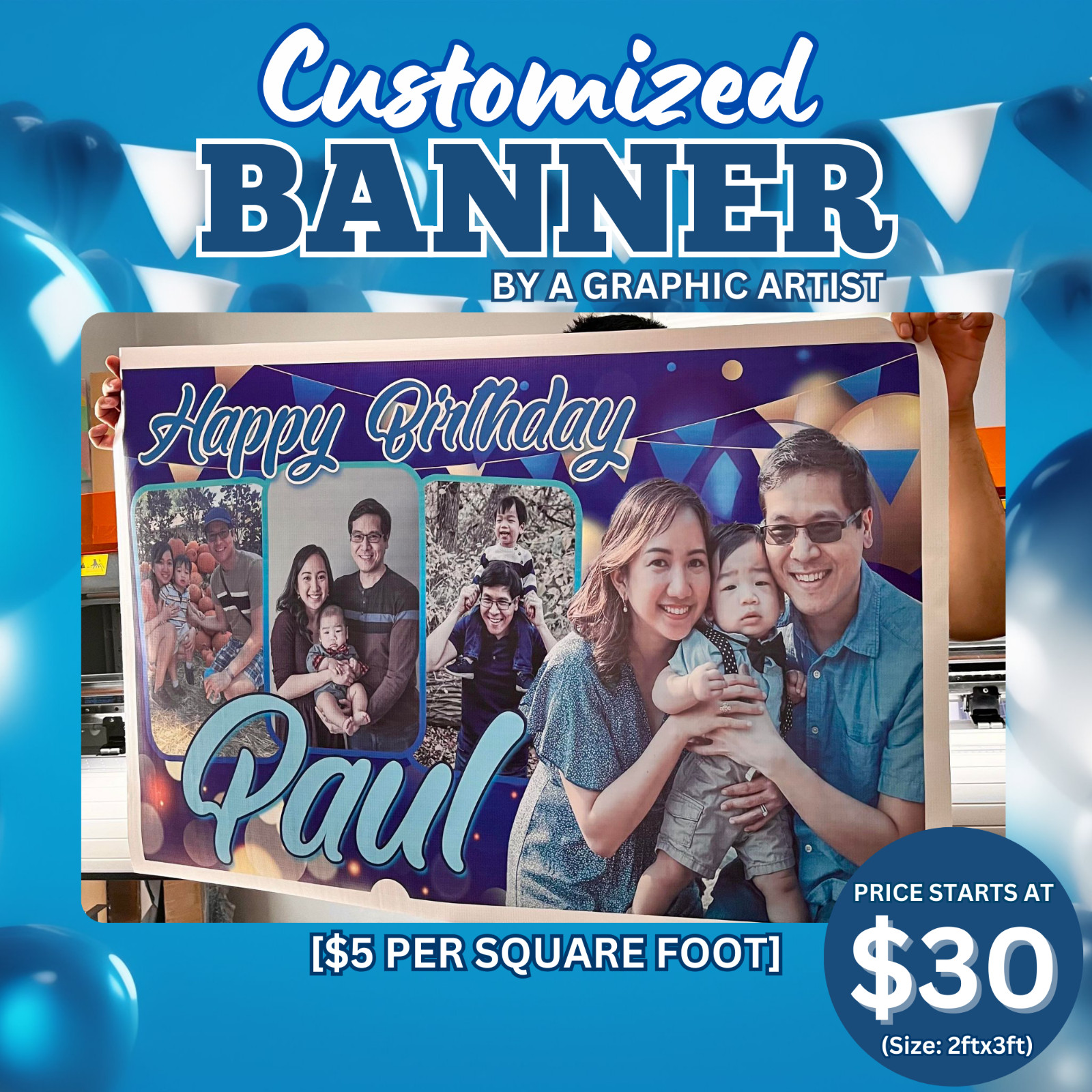 Customized Banner by a Graphic Artist