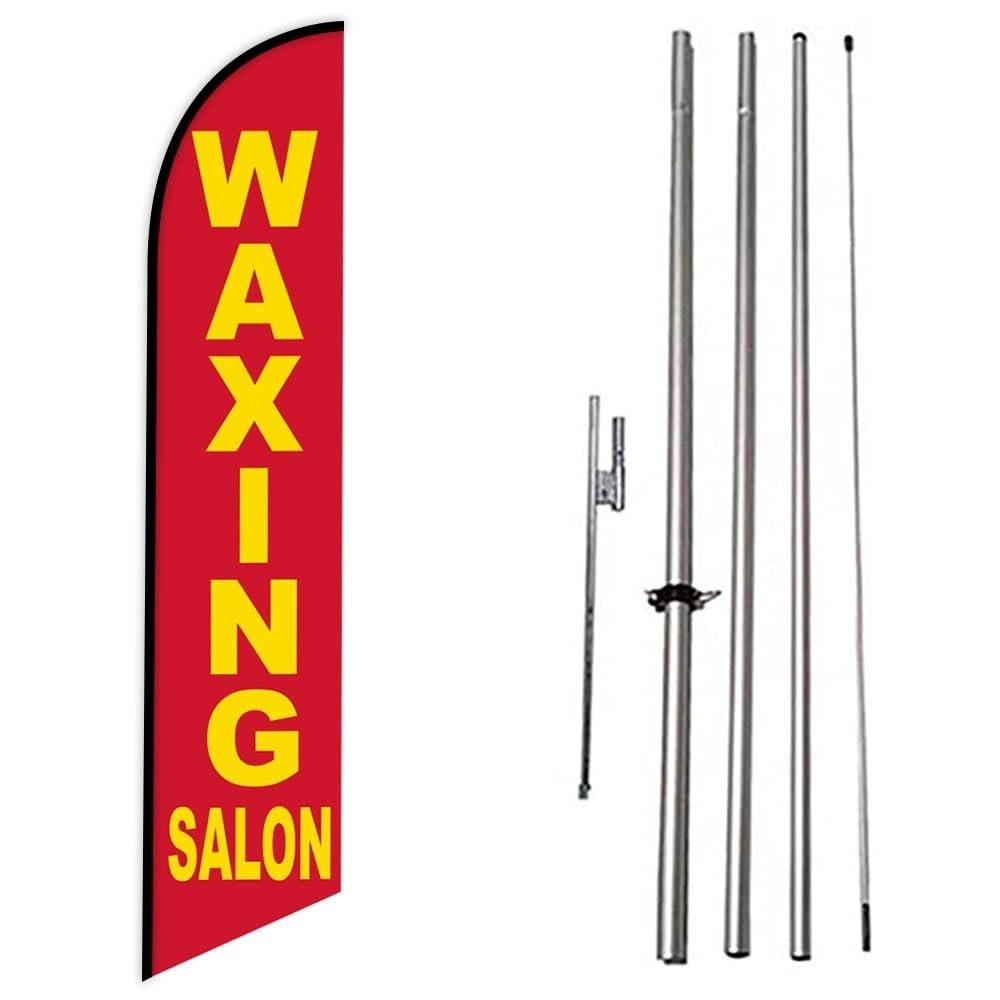 Waxing Salon Feather Banner Swooper Flag Set Includes 15 foot Flag Pole Kit…