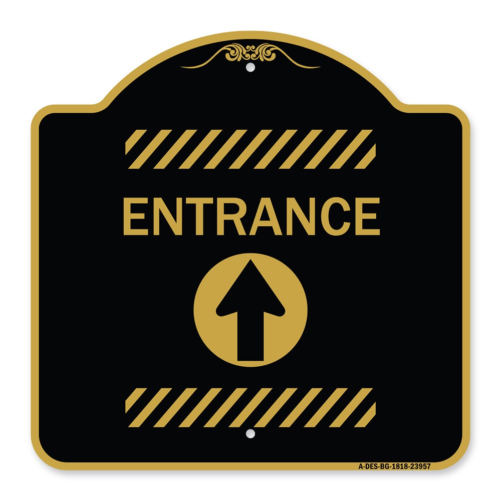 Flex Post Entrance with Straight Ahead Arrow Decal Only for Flex Paddle