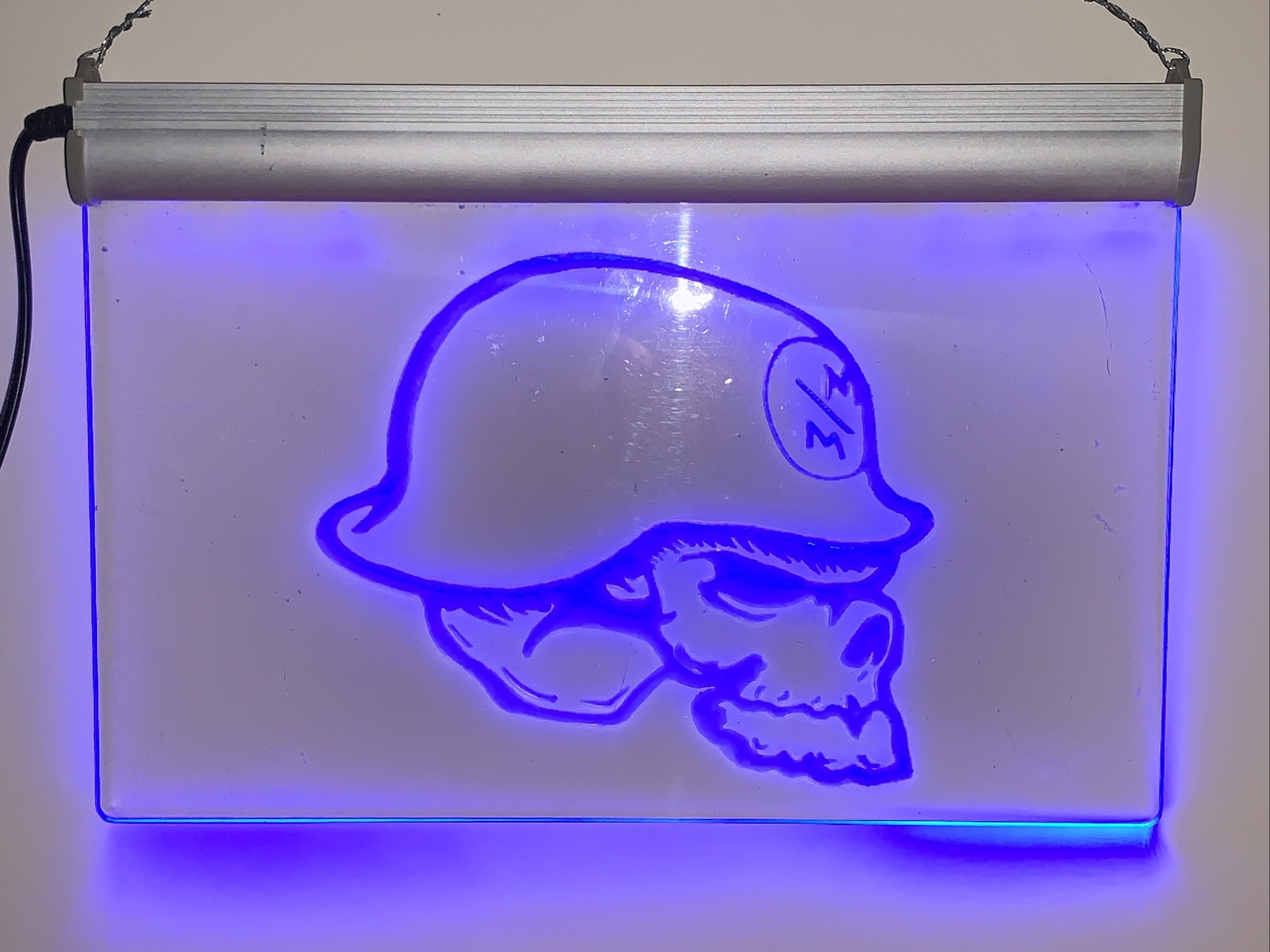Metal Mulisha LED Light Up Sign Lamp Acrylic Blue Color Electric
