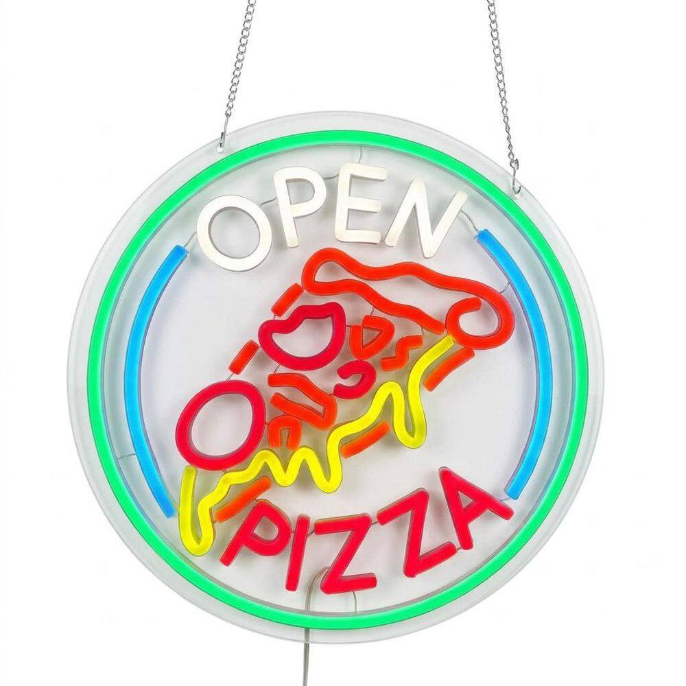 Pizza Open LED Neon Sign Acrylic Finish Wall Decoration for Restaurant Shop Bar